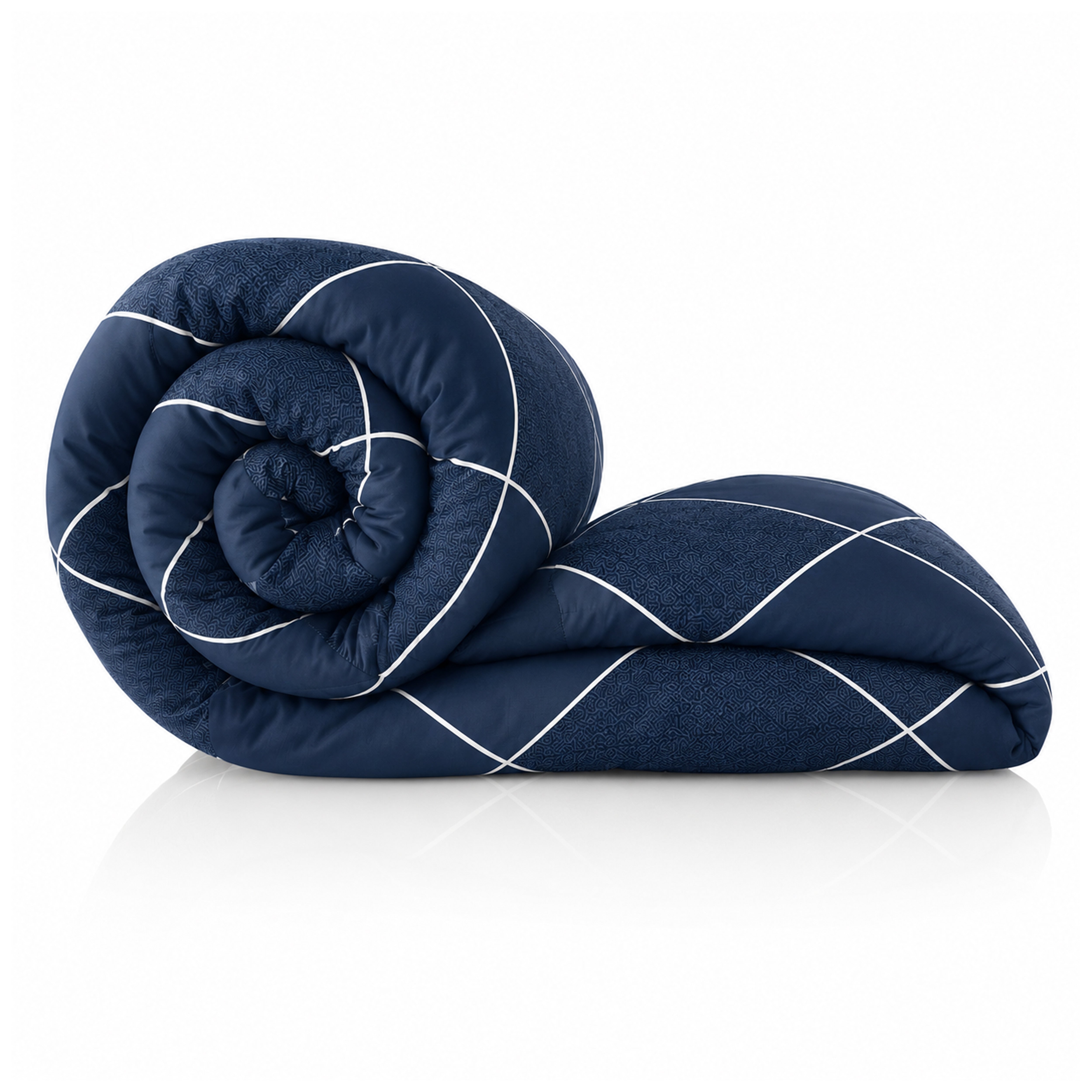 Reversible AC & Winter Glace Cotton Comforter | Premium 220 GSM, 300 TC Ultra Soft Microfiber Comforter/Blanket/Quilt/Duvets for Double Bed | All Season | King Size -100 x 90 Inch | Dark Blue