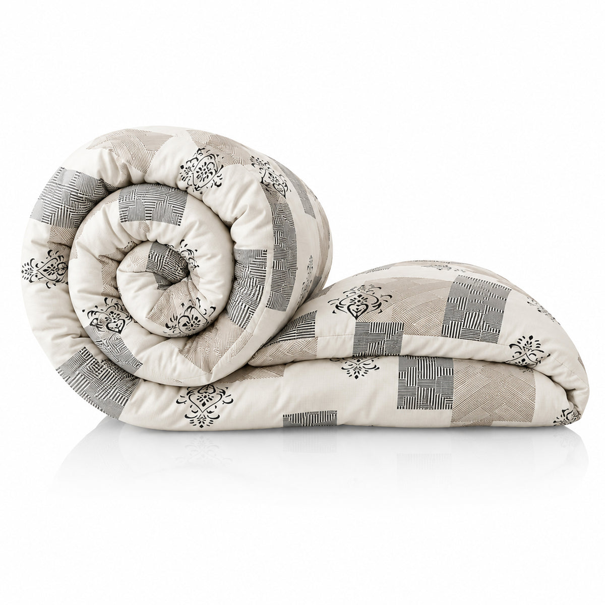 Reversible AC & Winter Glace Cotton Comforter | Premium 220 GSM, 300 TC Ultra Soft Microfiber Comforter/Blanket/Quilt/Duvets for Double Bed | All Season| King Size -100 x 90 Inch | Off White