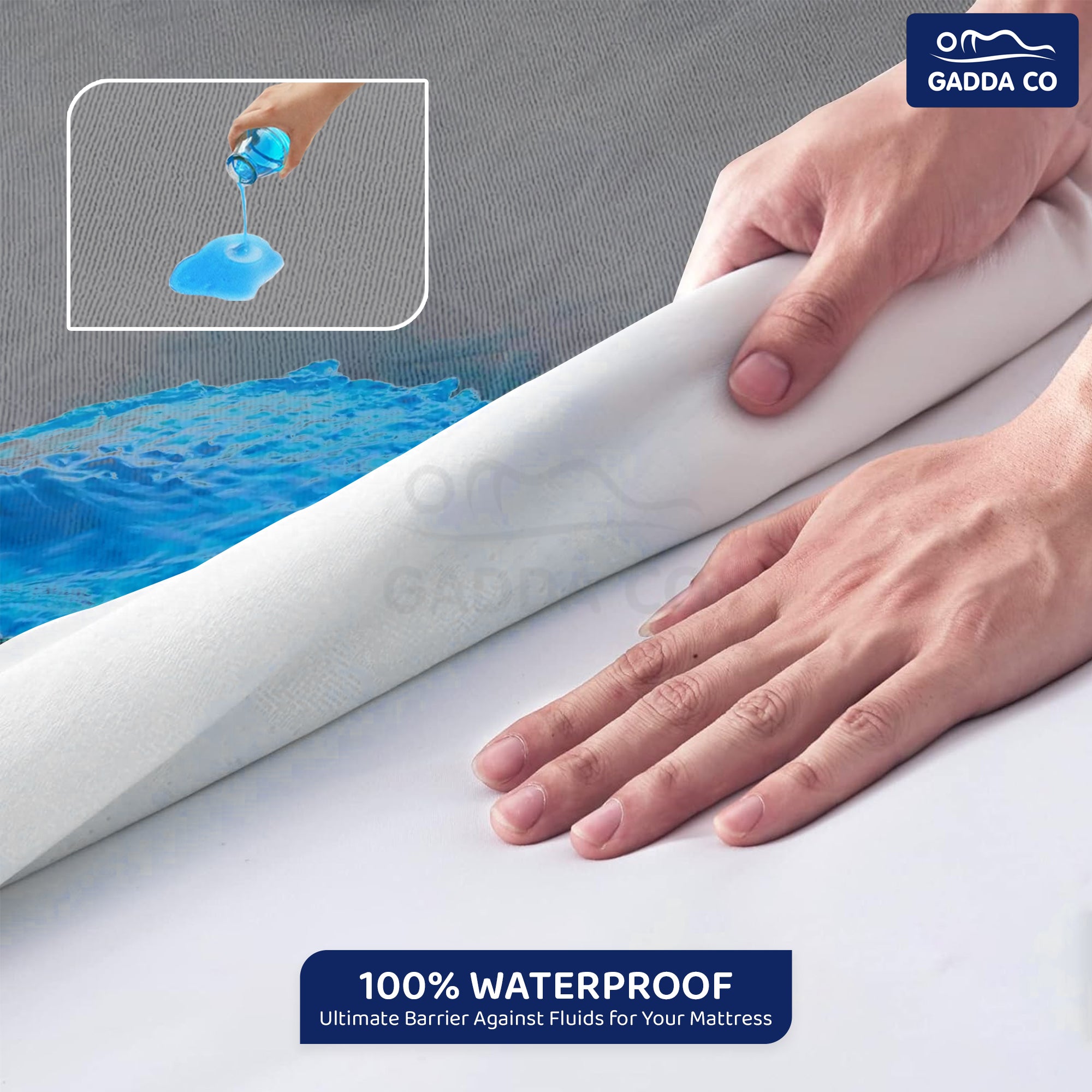 Cotton Feel Grey Colour Mattress Protector Queen Bed 78x60 Inch