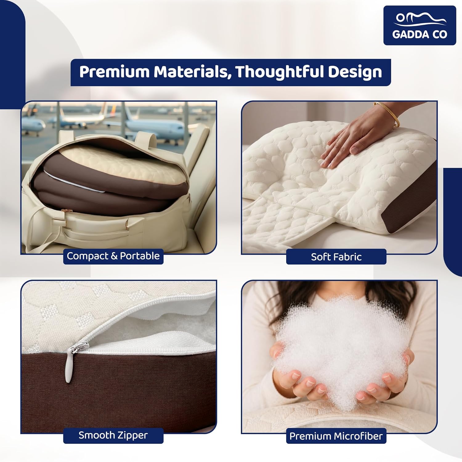 H-Shape Pregnancy Pillow | 30° Back & Belly Support | With Leg Pillow | Gadda Co