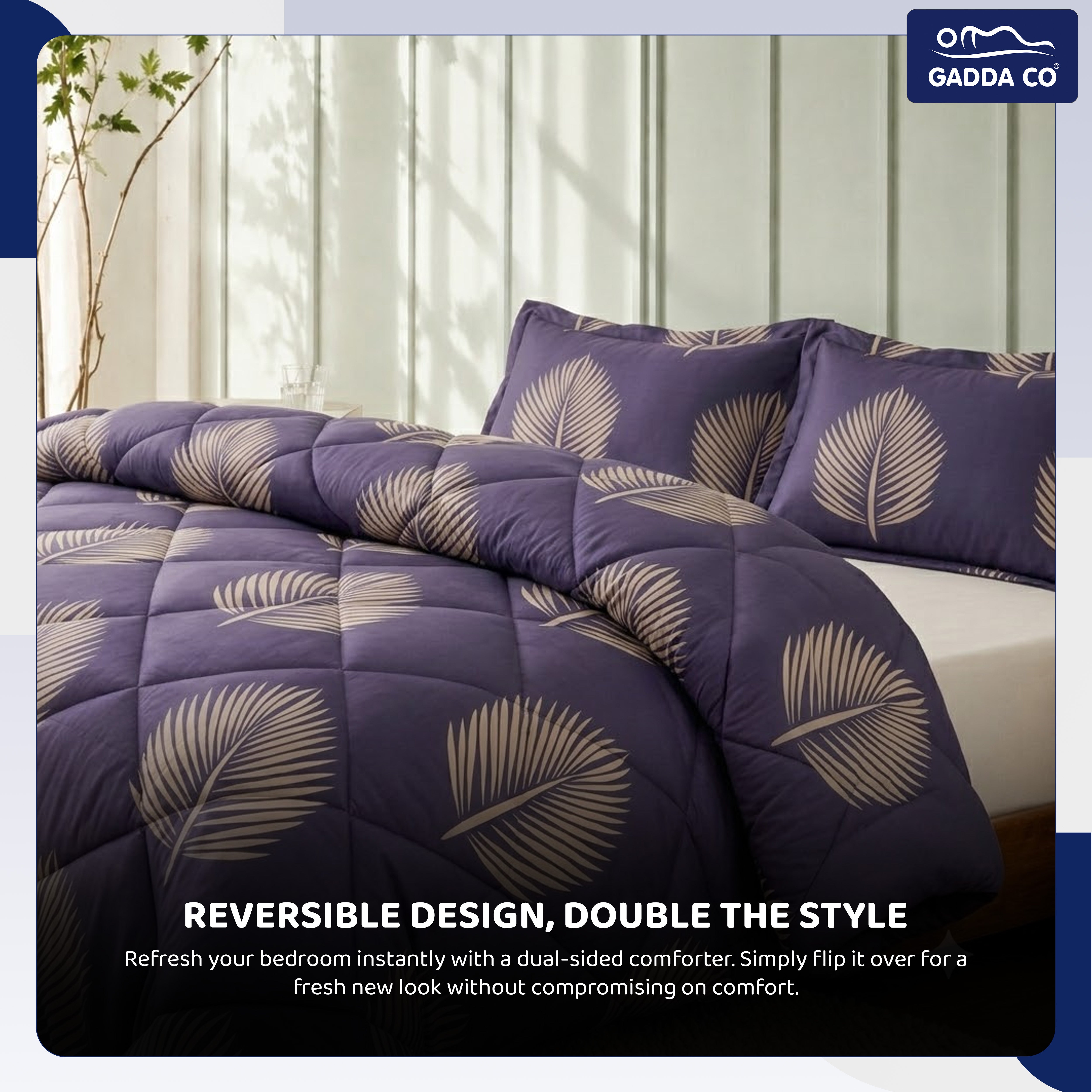 Reversible AC & Winter Glace Cotton Comforter | Premium 220 GSM, 300 TC Ultra Soft Microfiber Comforter/Blanket/Quilt/Duvets for Double & King Bed | All Season | Size - 100 x 90 Inch | Plum