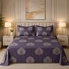 GADDA CO 300 TC Cotton Feel Premium Glace Cotton Flat Printed King Size(270 x 250 cm)with 2 Matching Pillow Covers| Plum