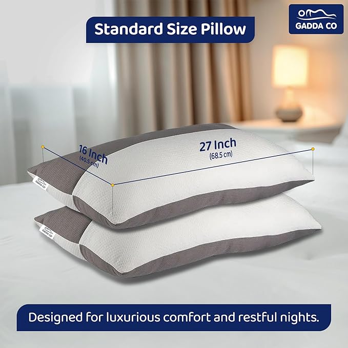 GADDA CO. Ultra-Plush Hollow Fiber Sleeping Pillows (Set of 2)
