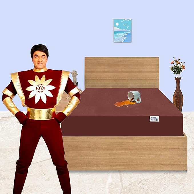 Gadda Co Premium Ultra-Soft Single Bed Waterproof Mattress Protector Coffee Brown