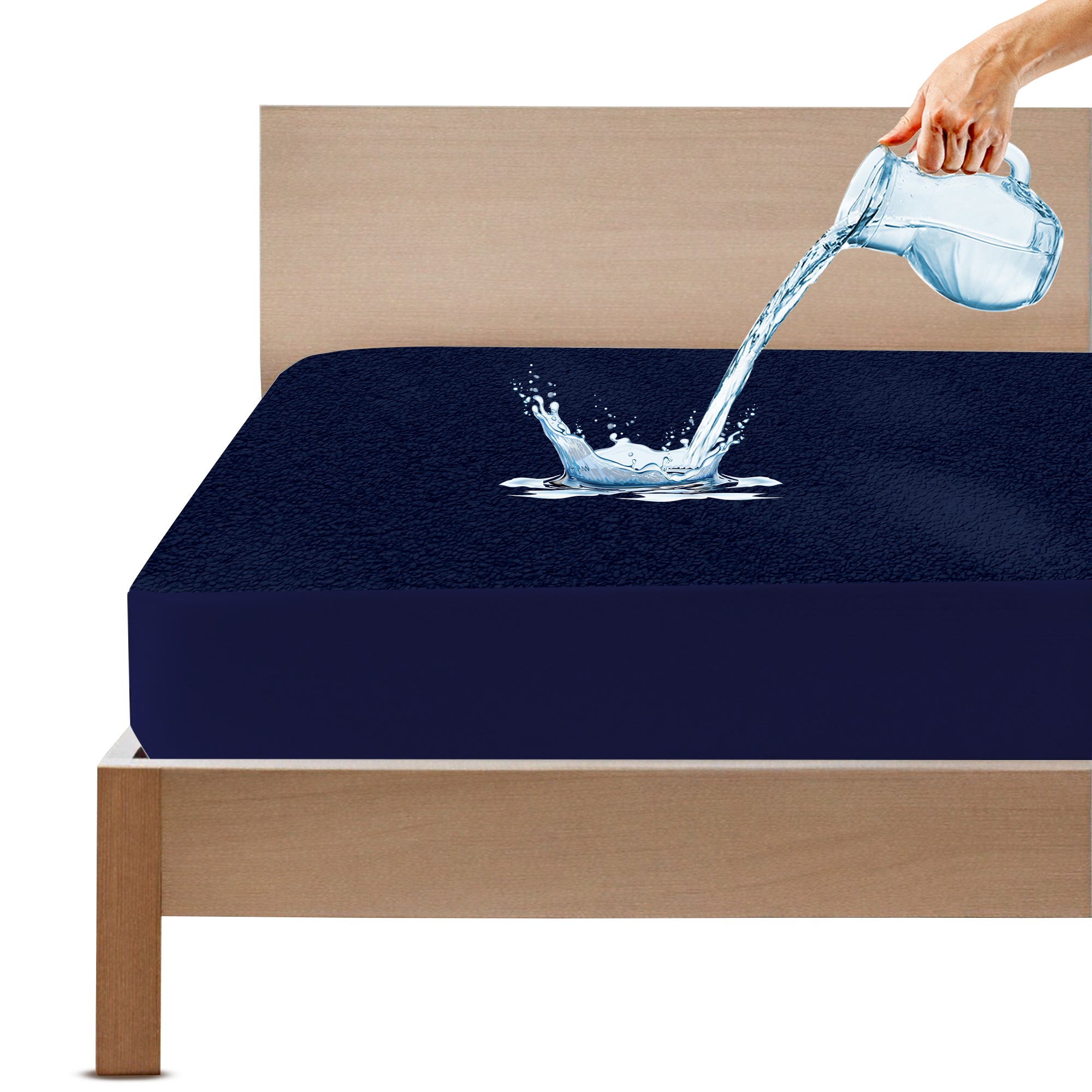 Waterproof Mattress Protector Double Bed 72x72 – Dark Blue | GADDA CO