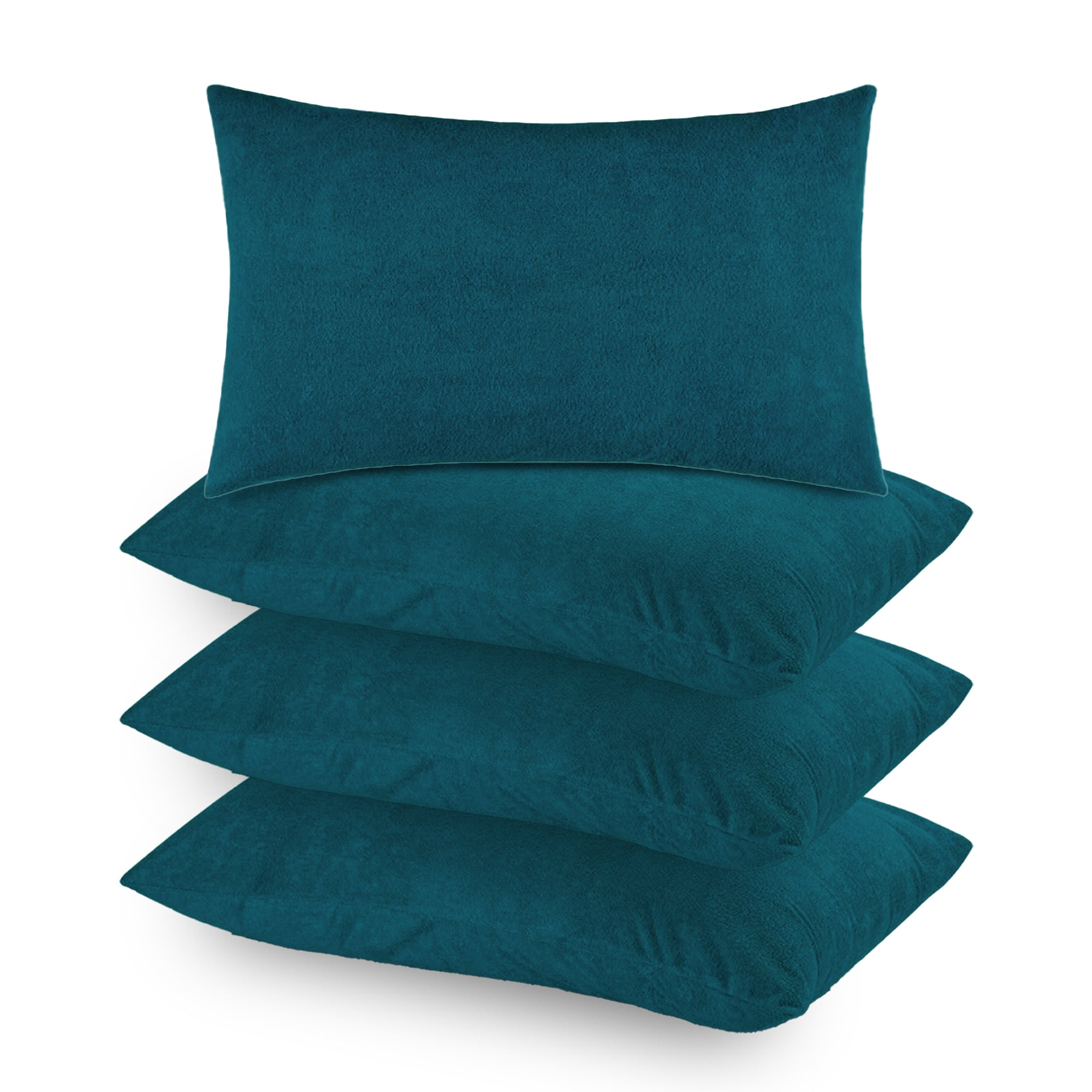 Terry Pillow Protector Cover with Zipper – Peacock Set of 4 | GADDA CO