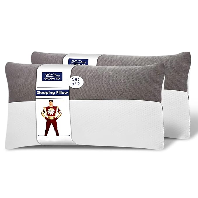 The Gadda Co Premium Microfiber King Size Pillow – Soft, Breathable & Ergonomic Support | Set of 2