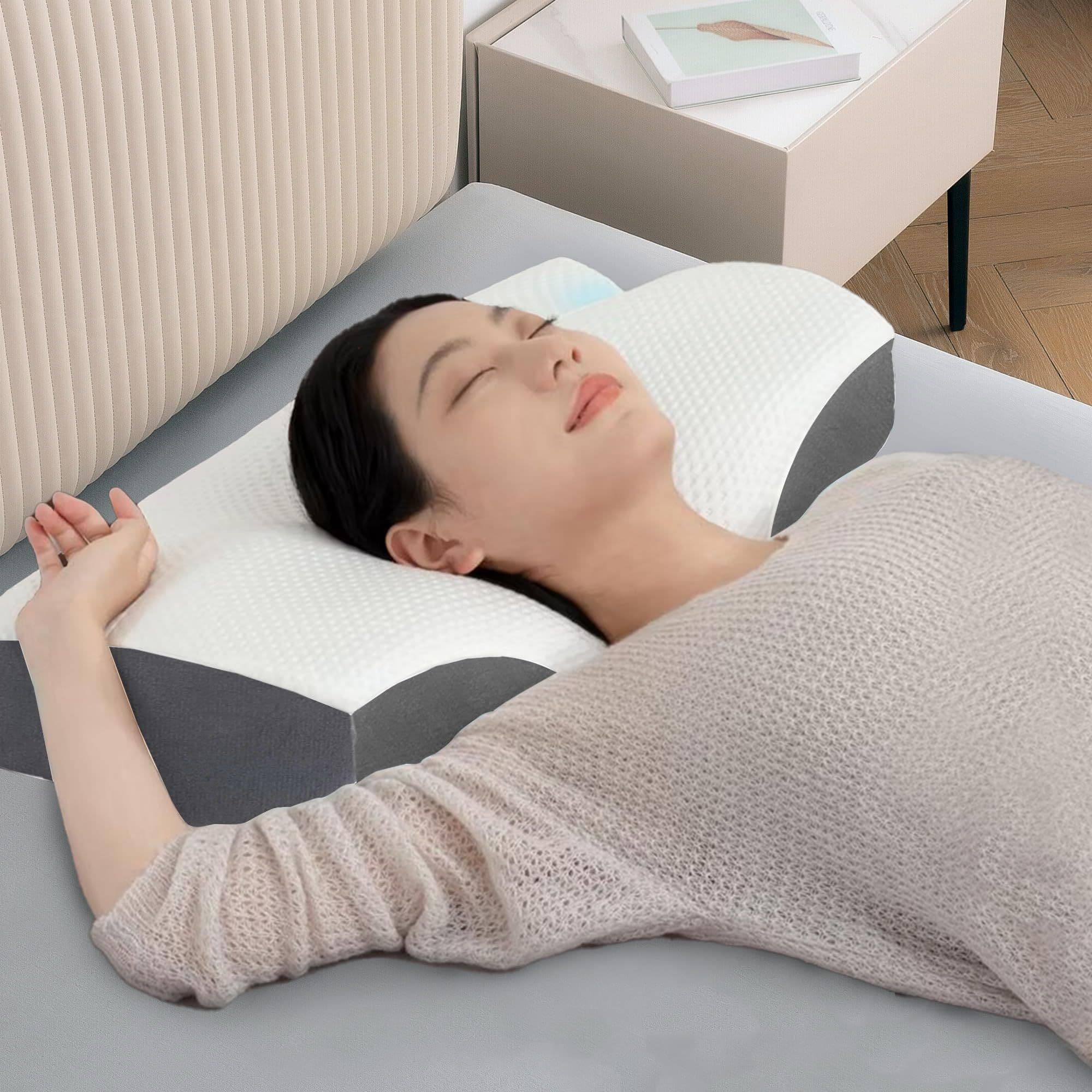 Memory Foam Cervical Orthopedic Butterfly White Grey Colour Pillow