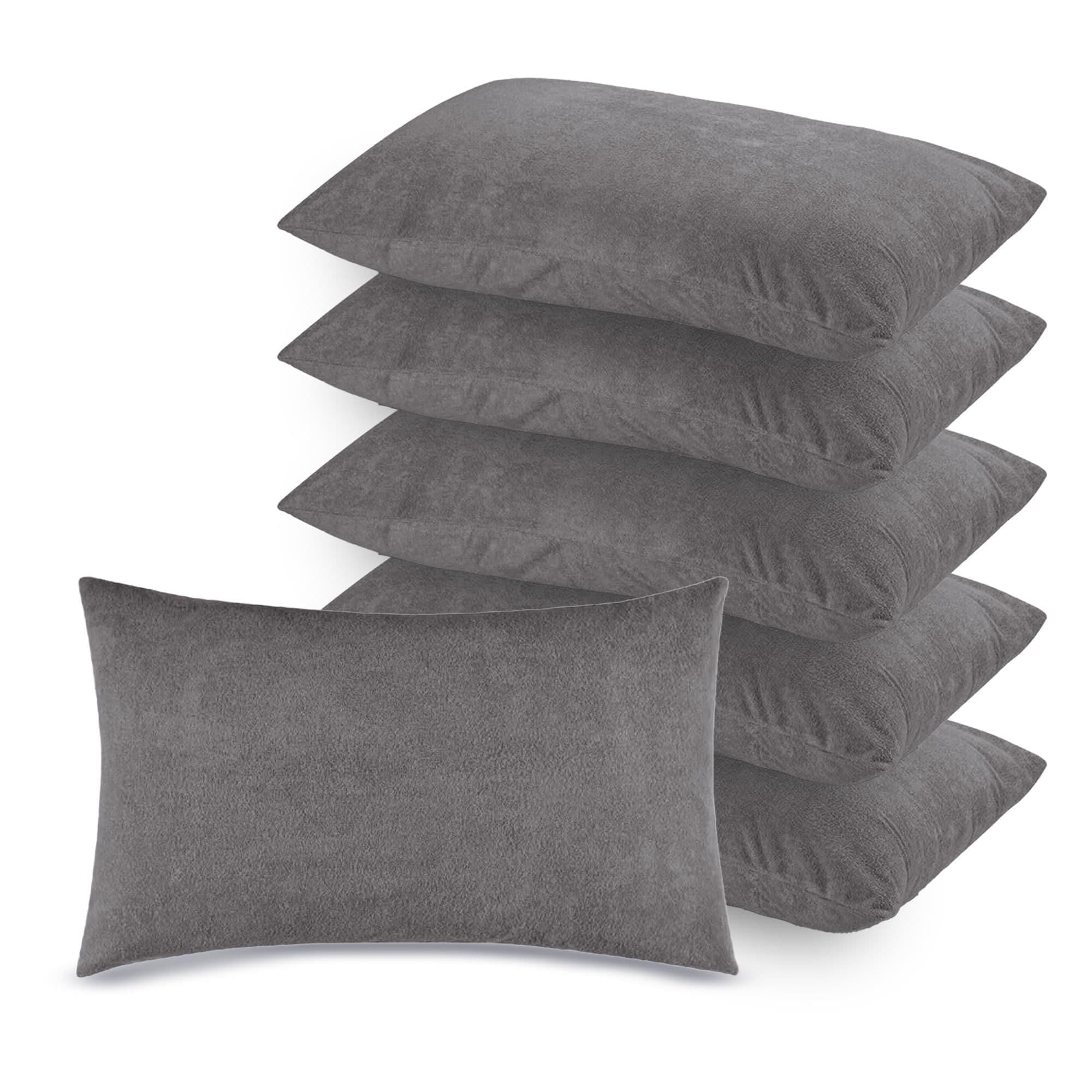 Soft Terry Grey Colour Pillow Protector Cover with Zipper