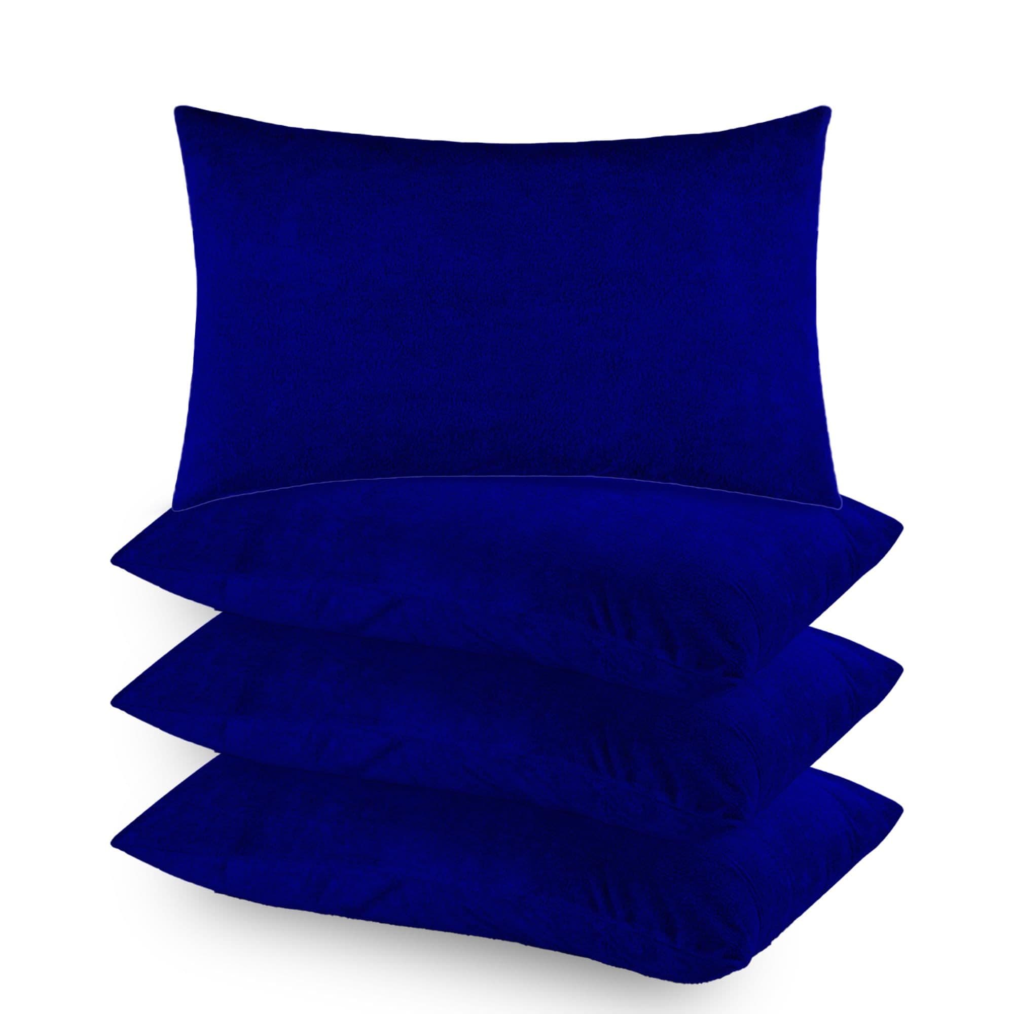 Soft Terry Royal Blue Colour Pillow Protector Cover with Zipper | set of 4