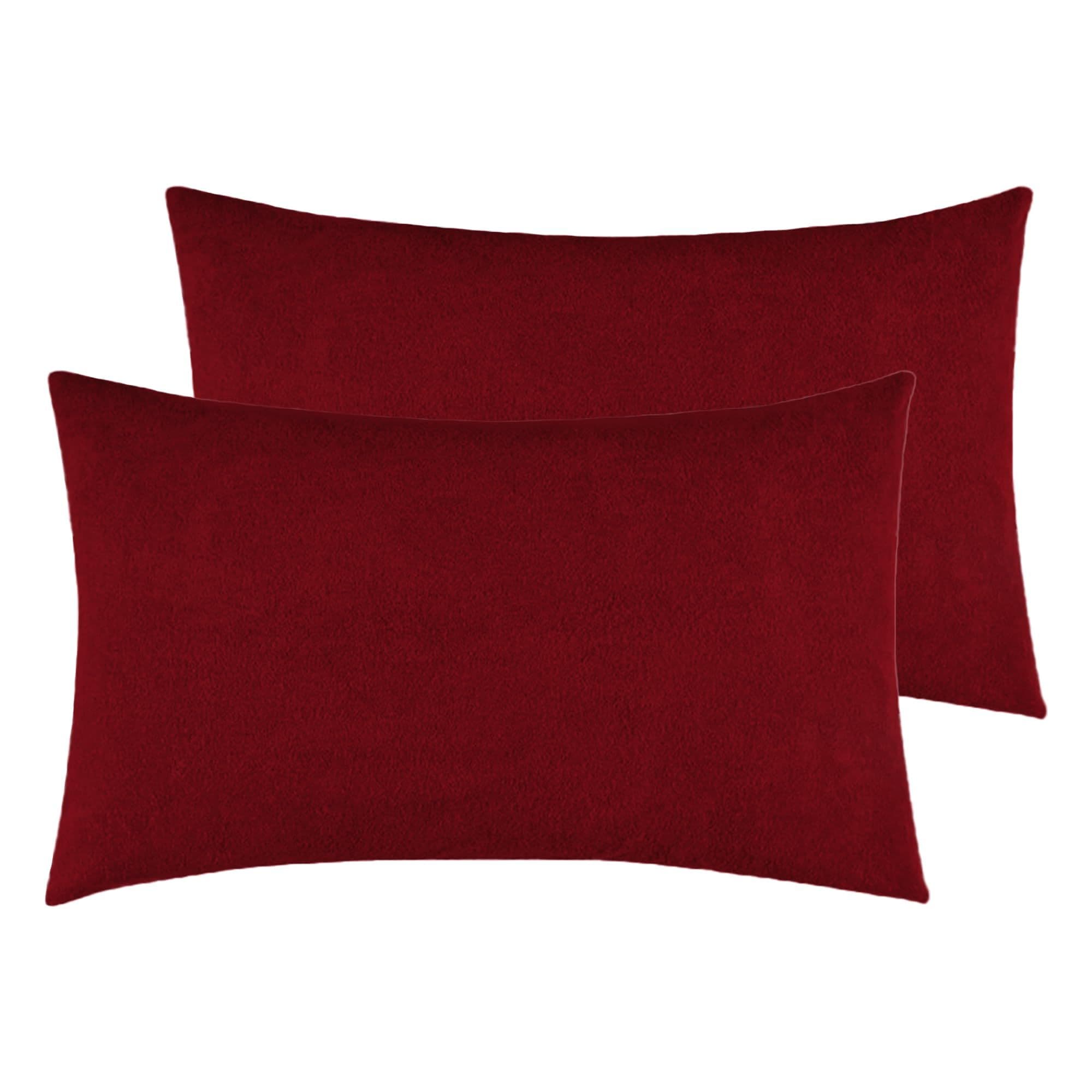 Soft Terry Maroon Colour Pillow Protector Cover with Zipper | set of 2