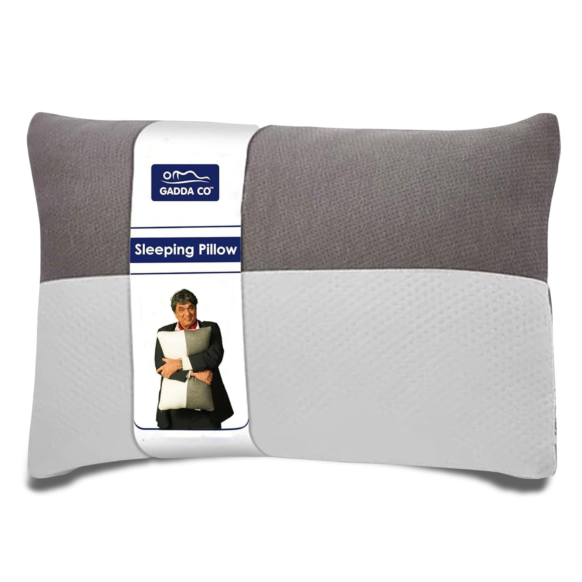 Hollow Sleeping Fiber White Grey Colour Pillow with Zip