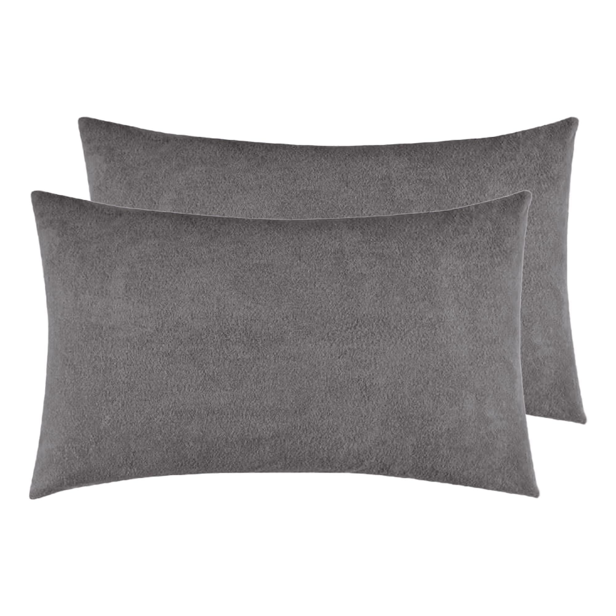 Soft Terry Grey Colour Pillow Protector Cover with Zipper | set of 2