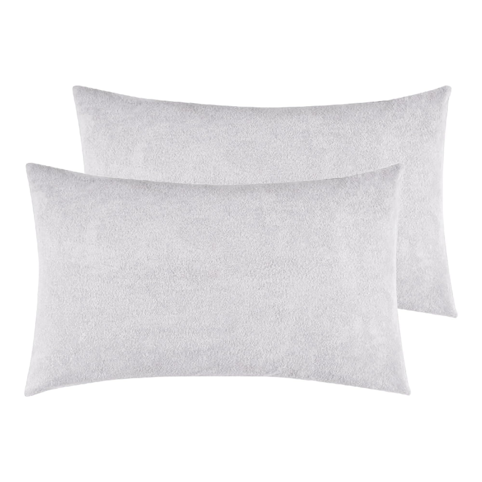 Soft Terry White Colour Pillow Protector Cover with Zipper | set of 2