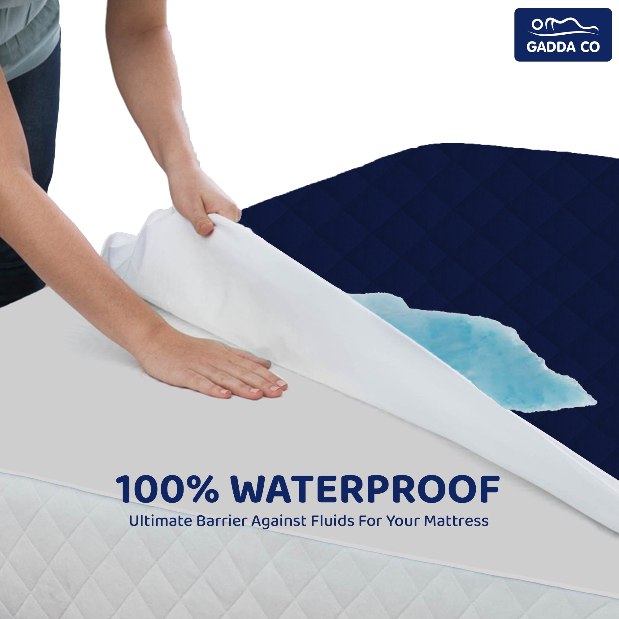 Waterproof Mattress Protector King Bed 72x72 – Dark Blue | GADDA CO