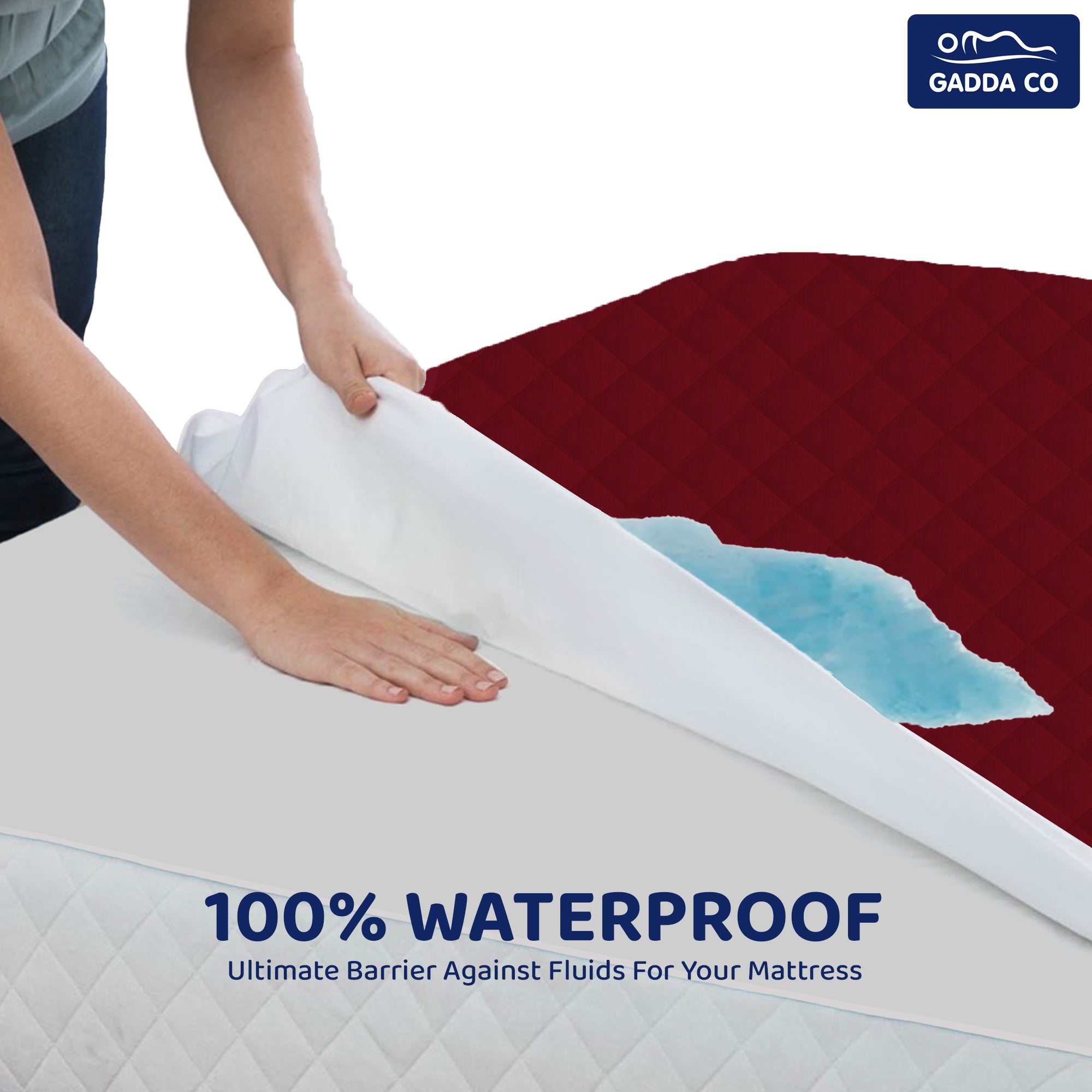 Waterproof Mattress Protector King Bed 72x72 – Maroon | GADDA CO