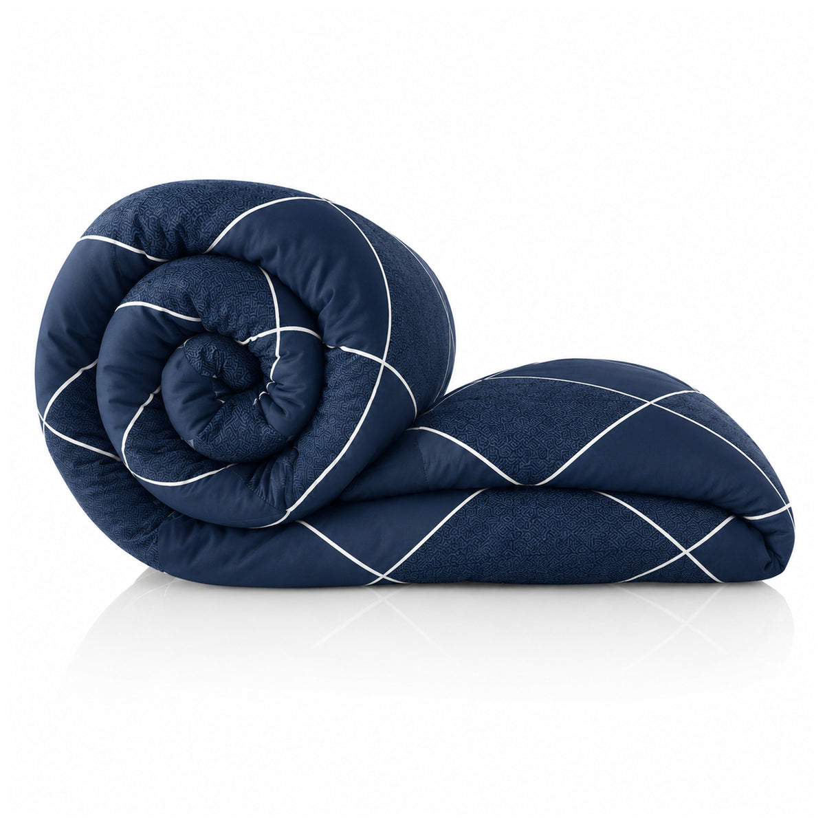 Reversible AC & Winter Glace Cotton Comforter | Premium 220 GSM, 300 TC Ultra Soft Microfiber Comforter/Blanket/Quilt/Duvets for Double Bed | All Season | King Size -100 x 90 Inch | Dark Blue