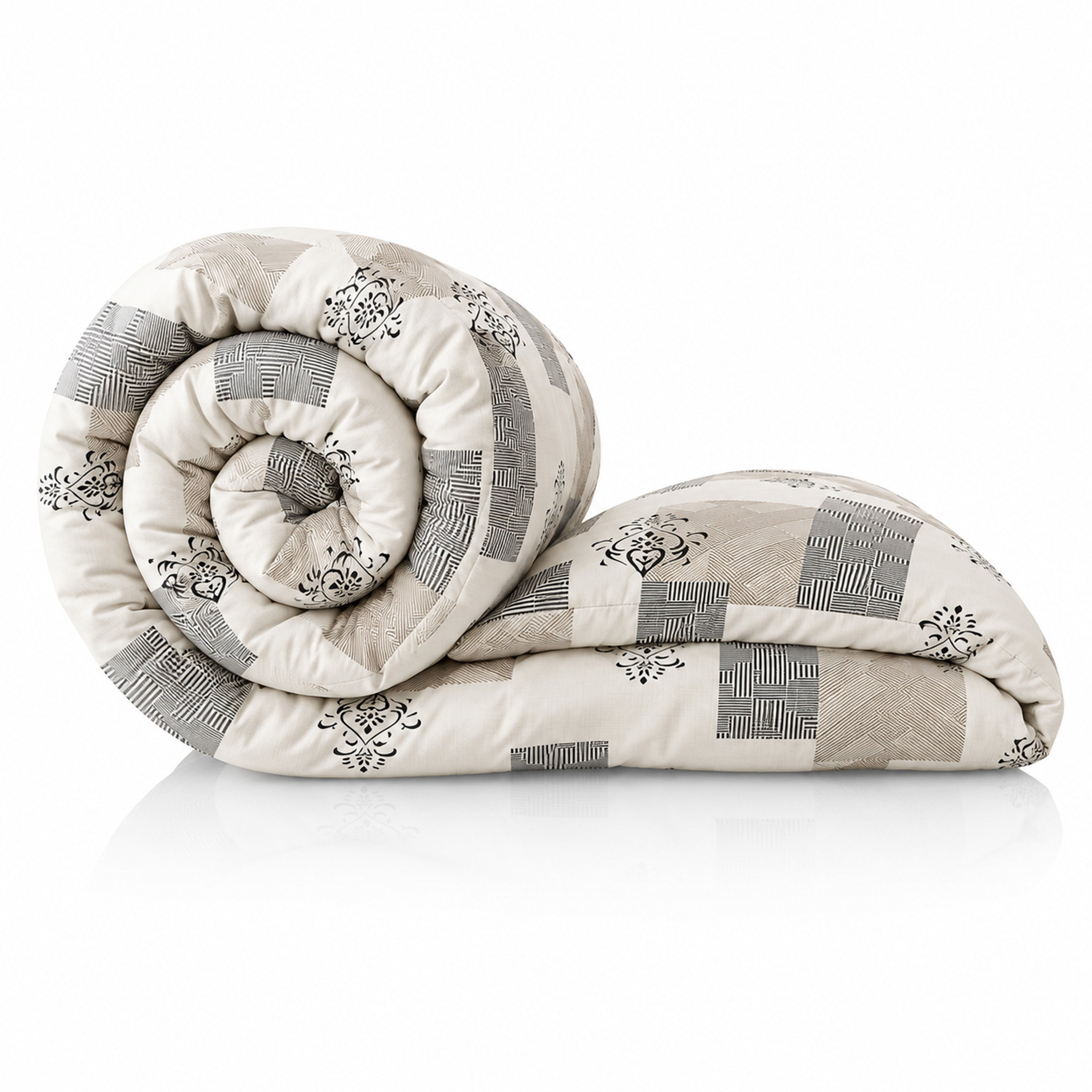 Reversible AC & Winter Glace Cotton Comforter | Premium 220 GSM, 300 TC Ultra Soft Microfiber Comforter/Blanket/Quilt/Duvets for Double Bed | All Season| King Size -100 x 90 Inch | Off White