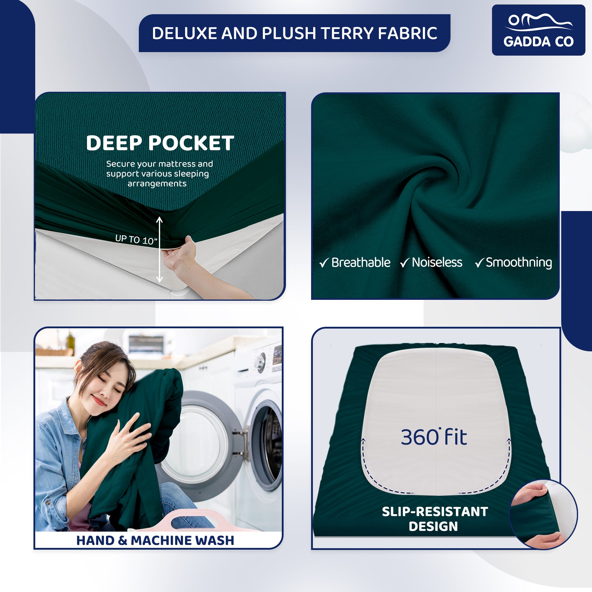 Waterproof Mattress Protector Single Bed 72x36 – Peacock | GADDA CO