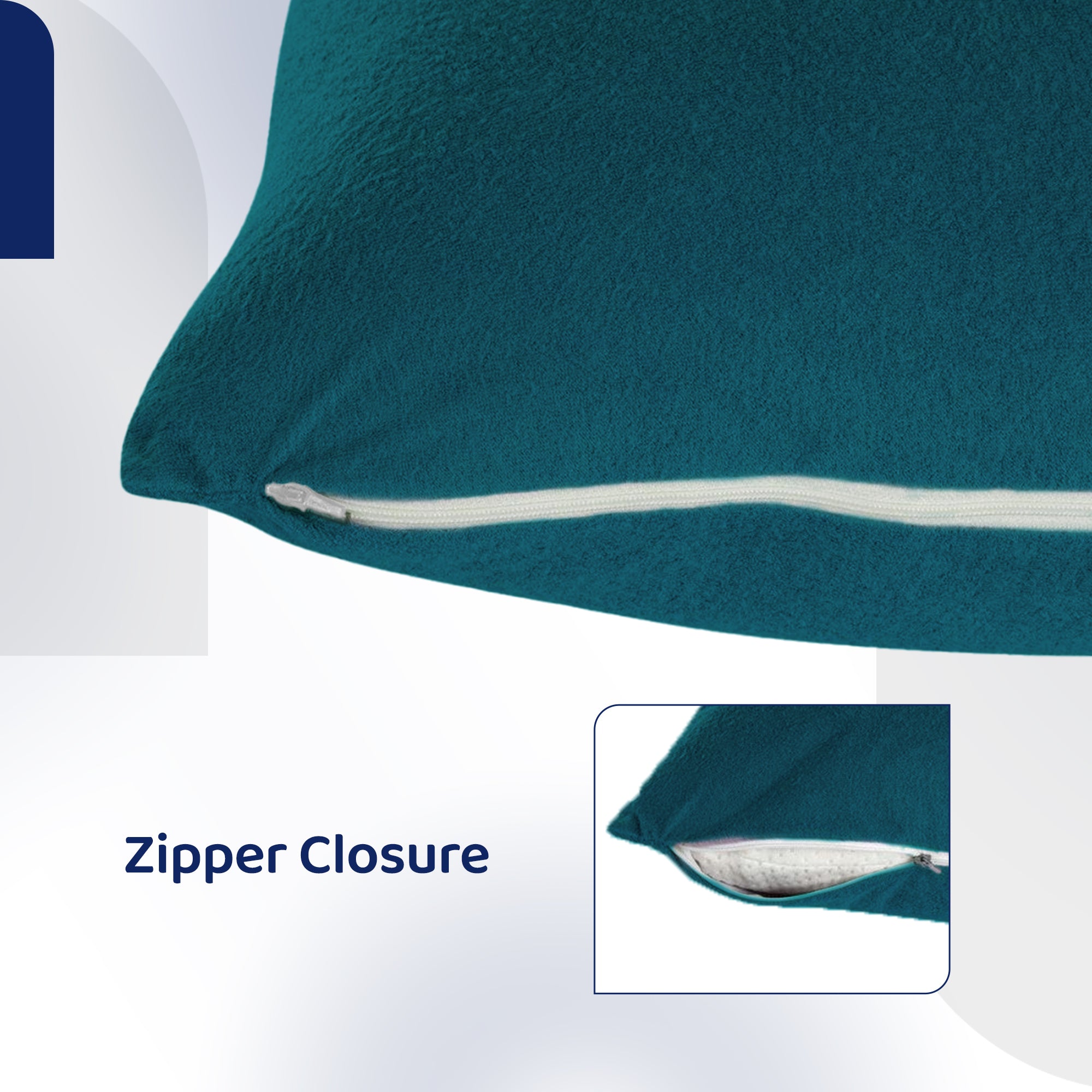Terry Pillow Protector Cover with Zipper – Peacock | GADDA CO