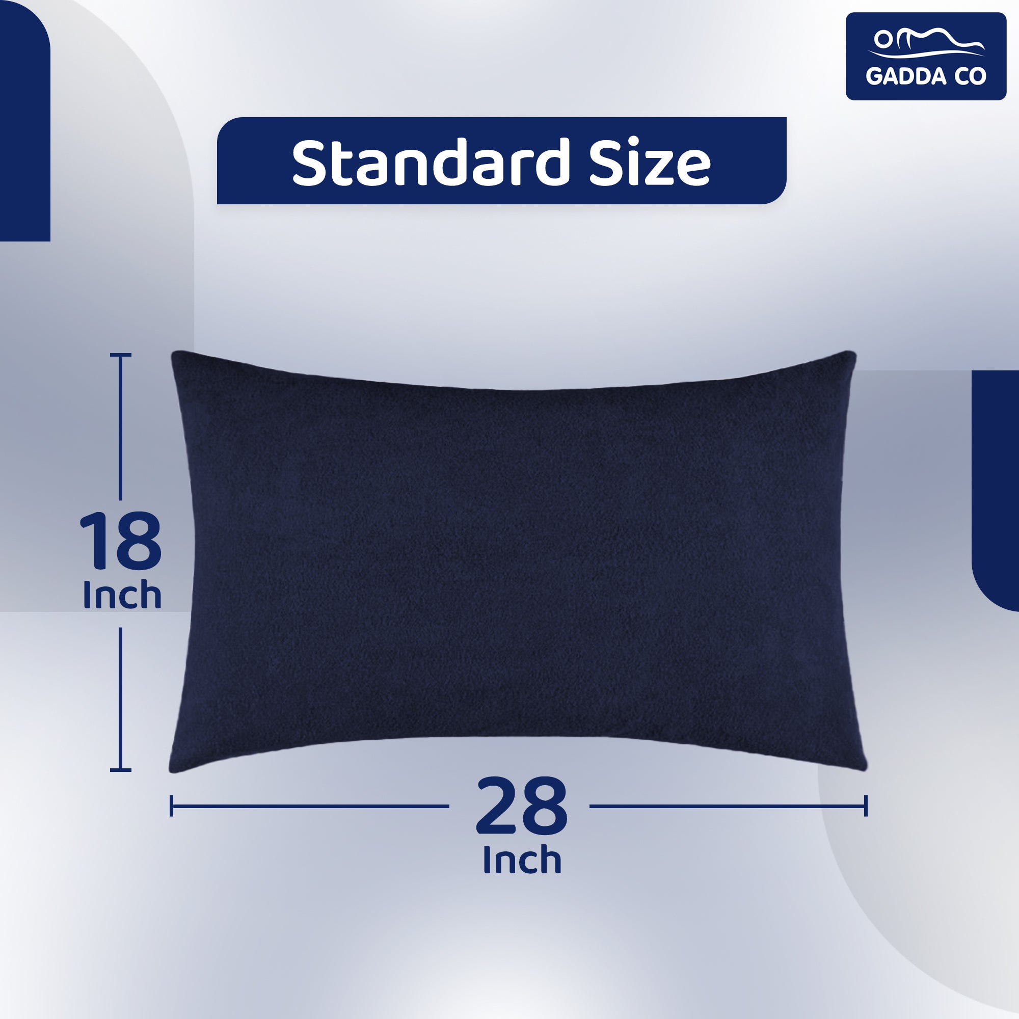 Terry Pillow Protector Cover with Zipper – Dark Blue Set of 2 | GADDA CO