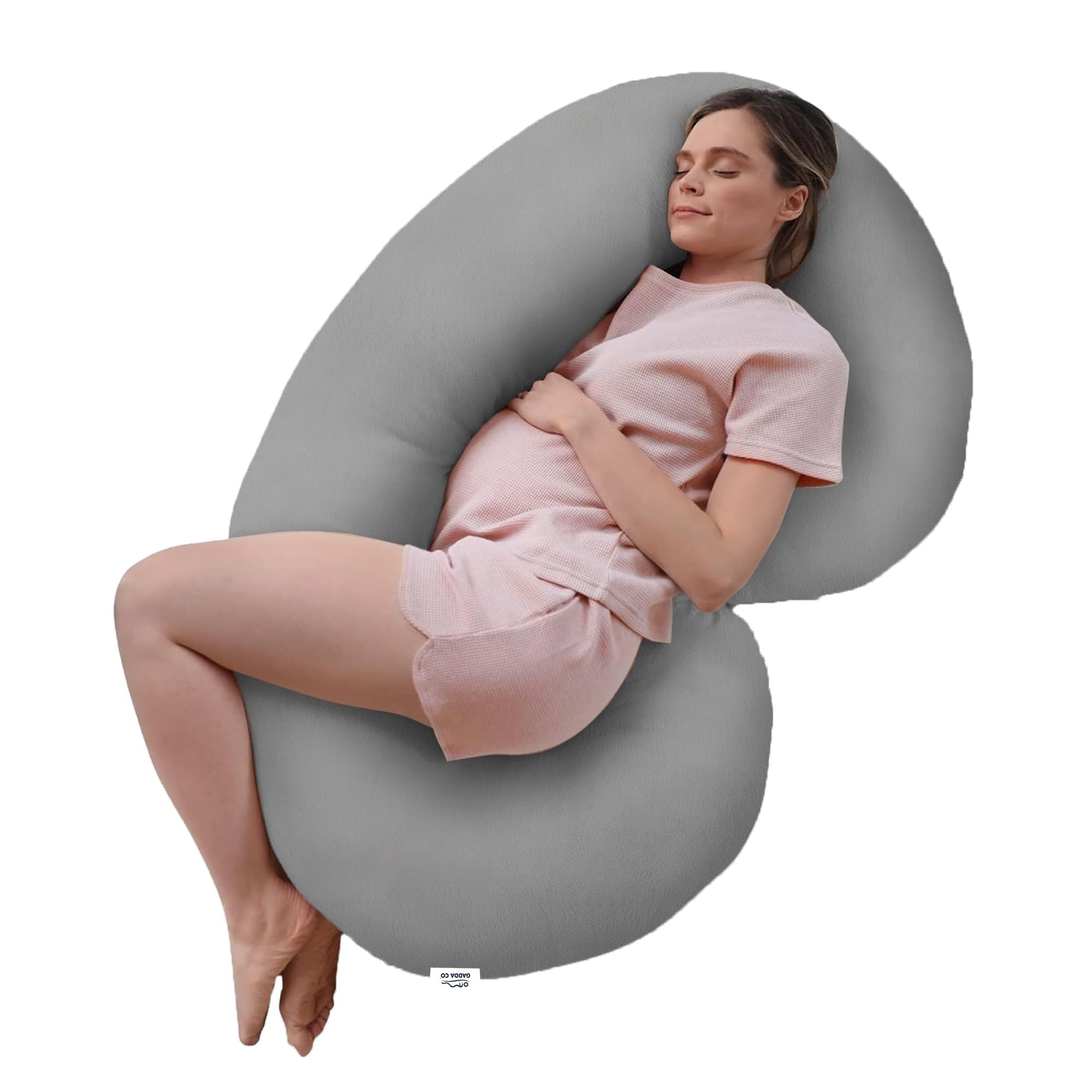 C-Shape Pregnancy Pillow Full Body Maternity Support – Grey | GADDA CO