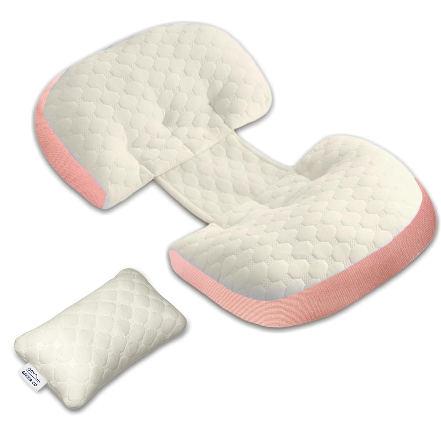 H-Shape Pregnancy Pillow — Pink | Back, Belly & Leg Support | Gadda Co