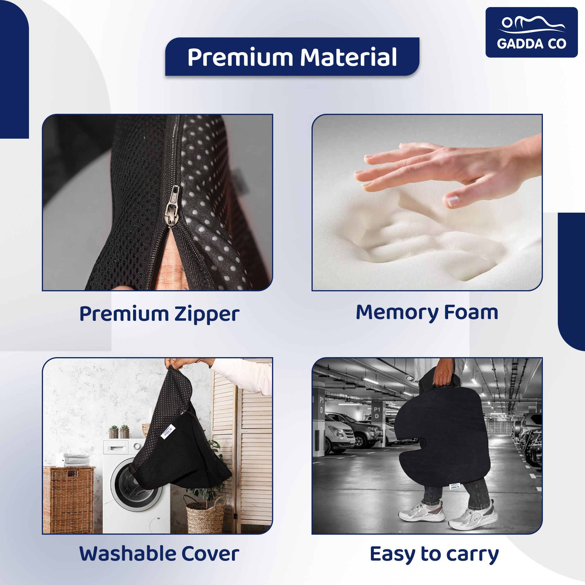 Orthopedic Memory Foam Seat Cushion | GADDA CO