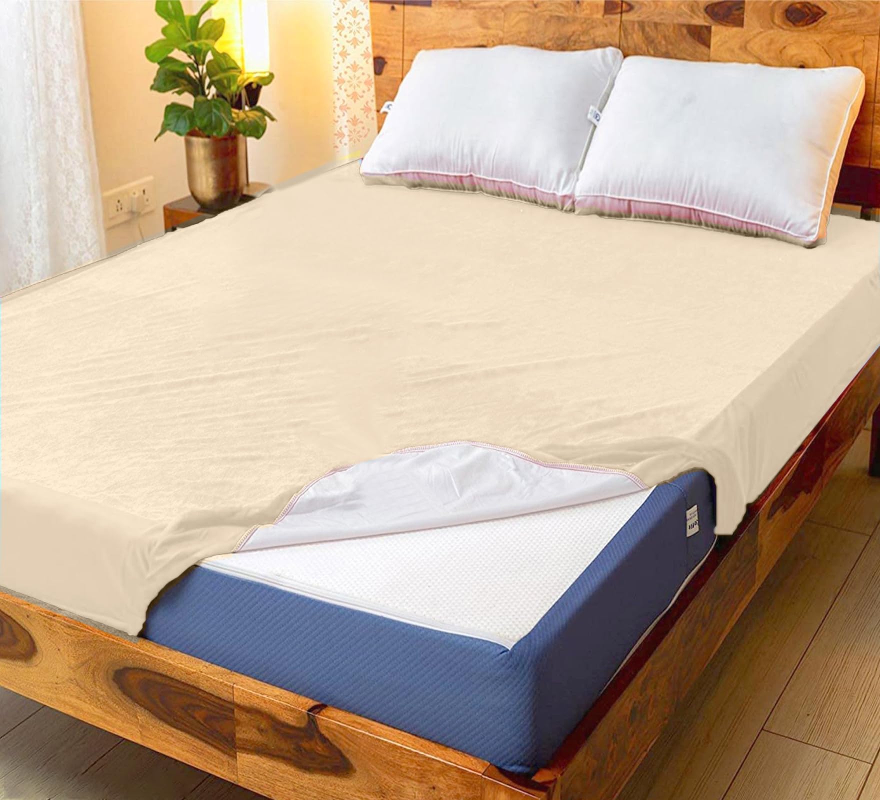 Waterproof Mattress Protector Single Bed 72x36 – Beige | GADDA CO
