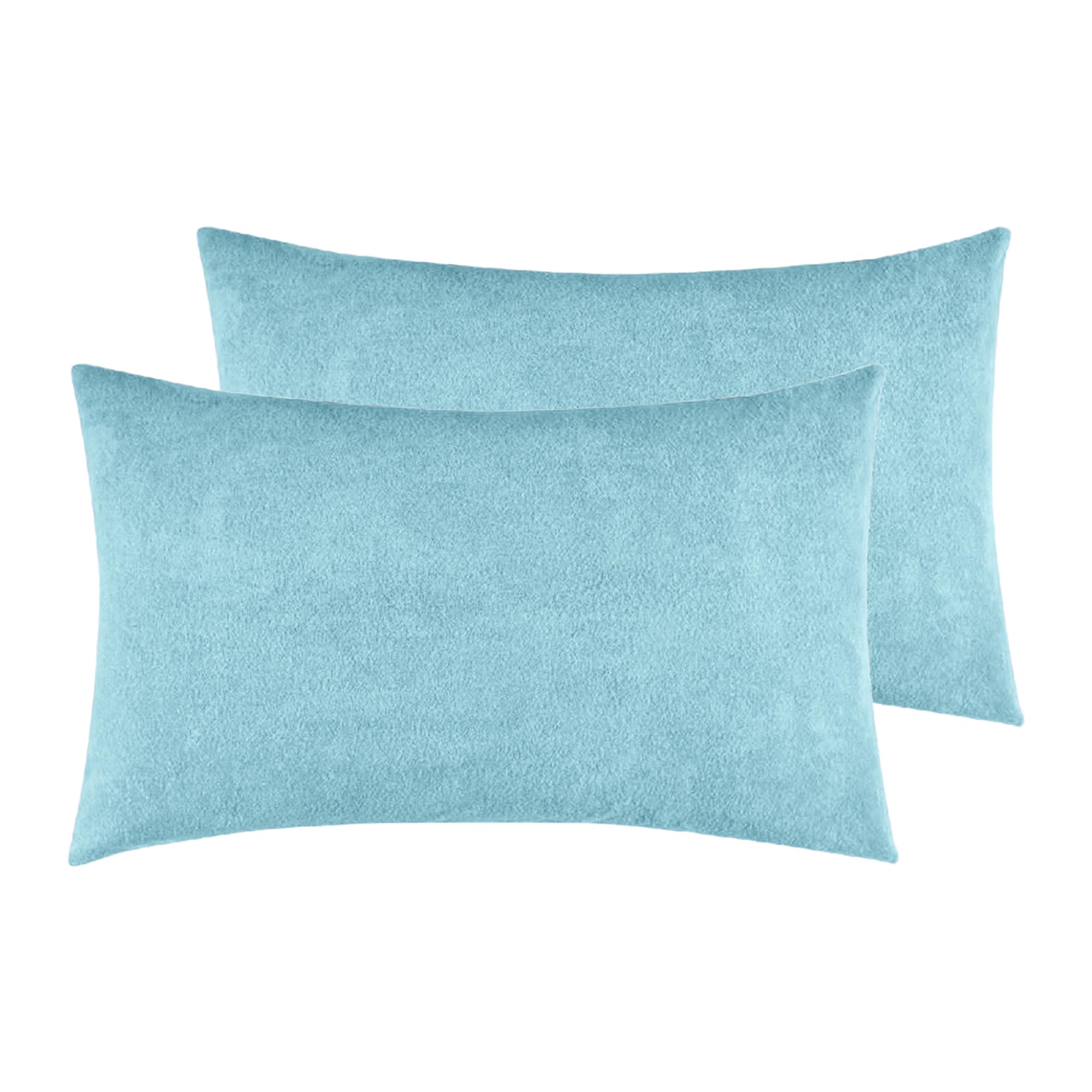 Terry Pillow Protector Cover with Zipper – Blue Set of 2 | GADDA CO