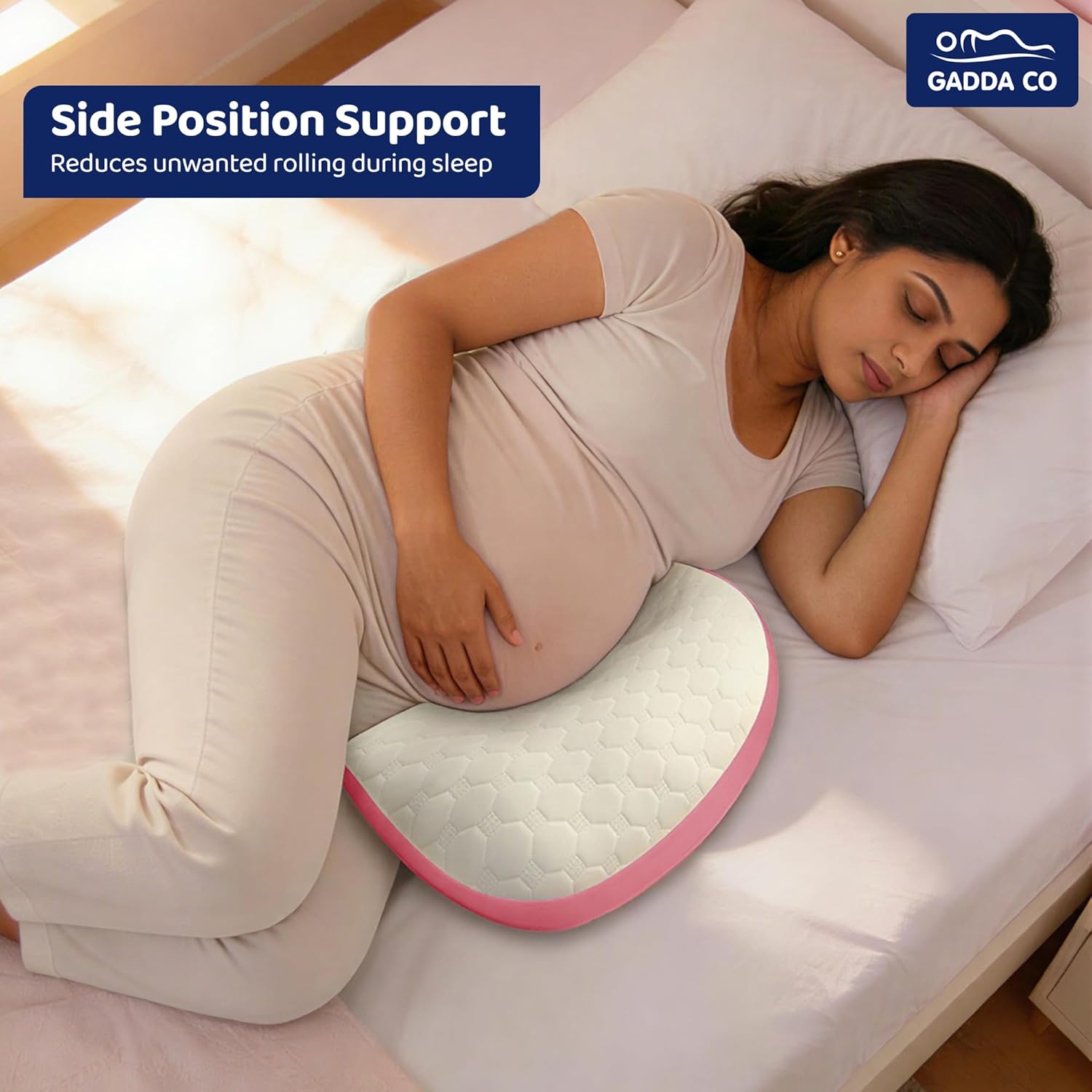H-Shape Pregnancy Pillow — Pink | Back, Belly & Leg Support | Gadda Co