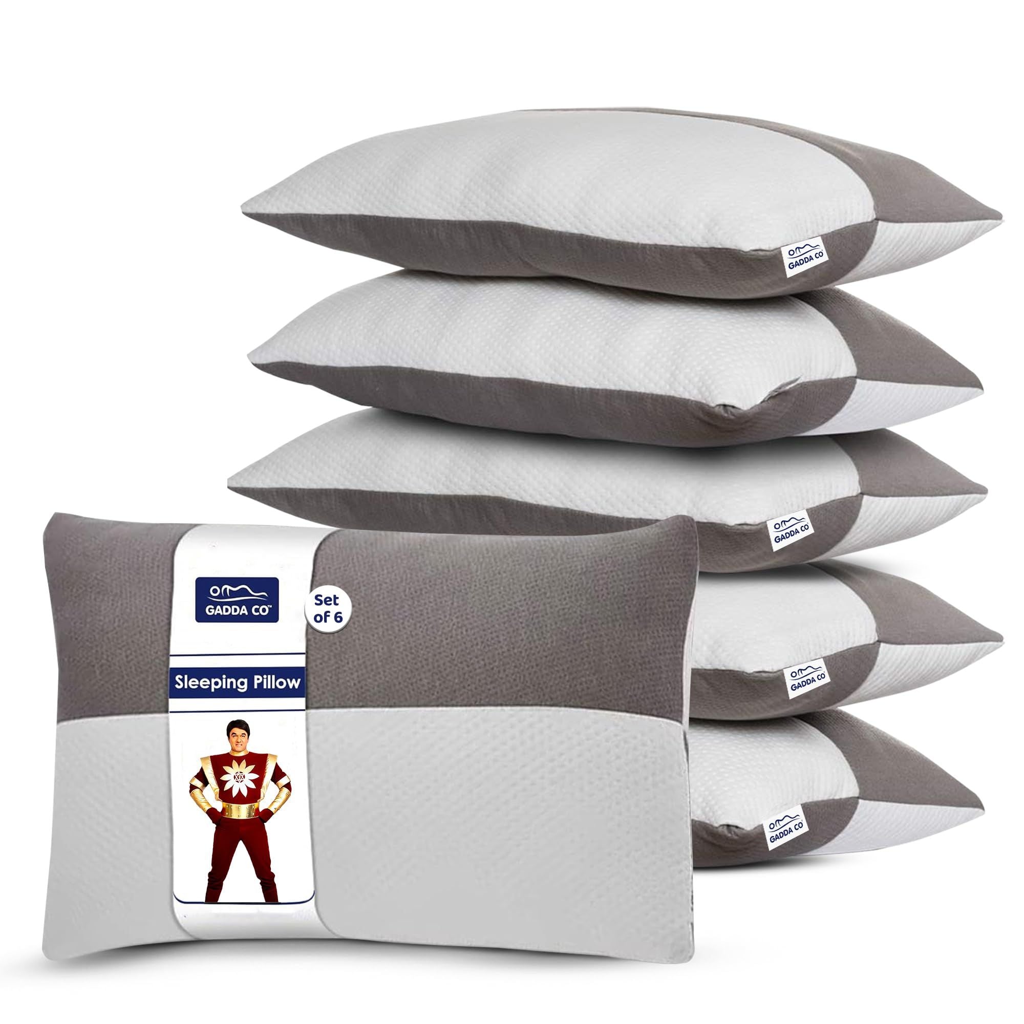Hollow Fibre Sleeping Pillow with Zip – Set of 6 | GADDA CO