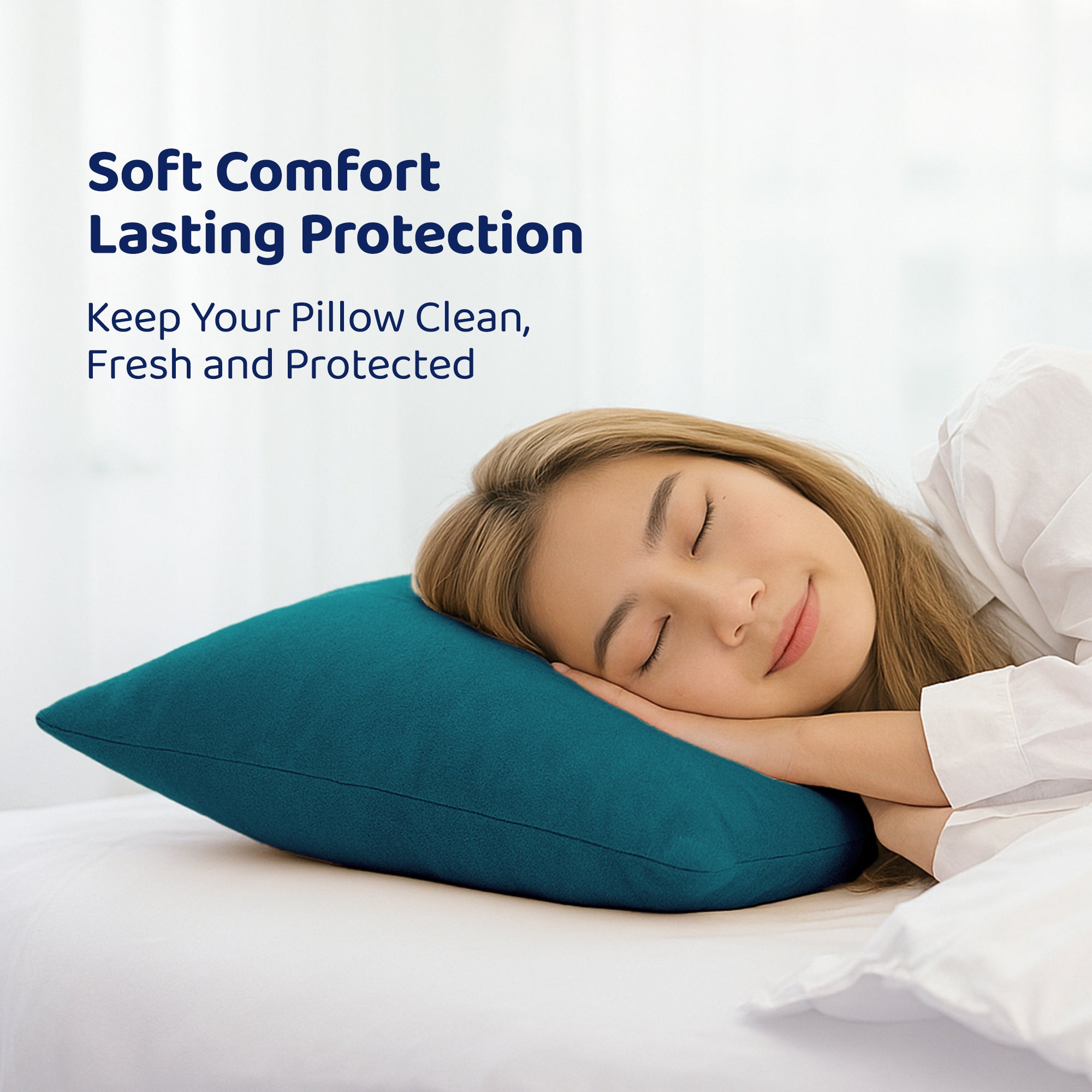 Terry Pillow Protector Cover with Zipper – Peacock | GADDA CO