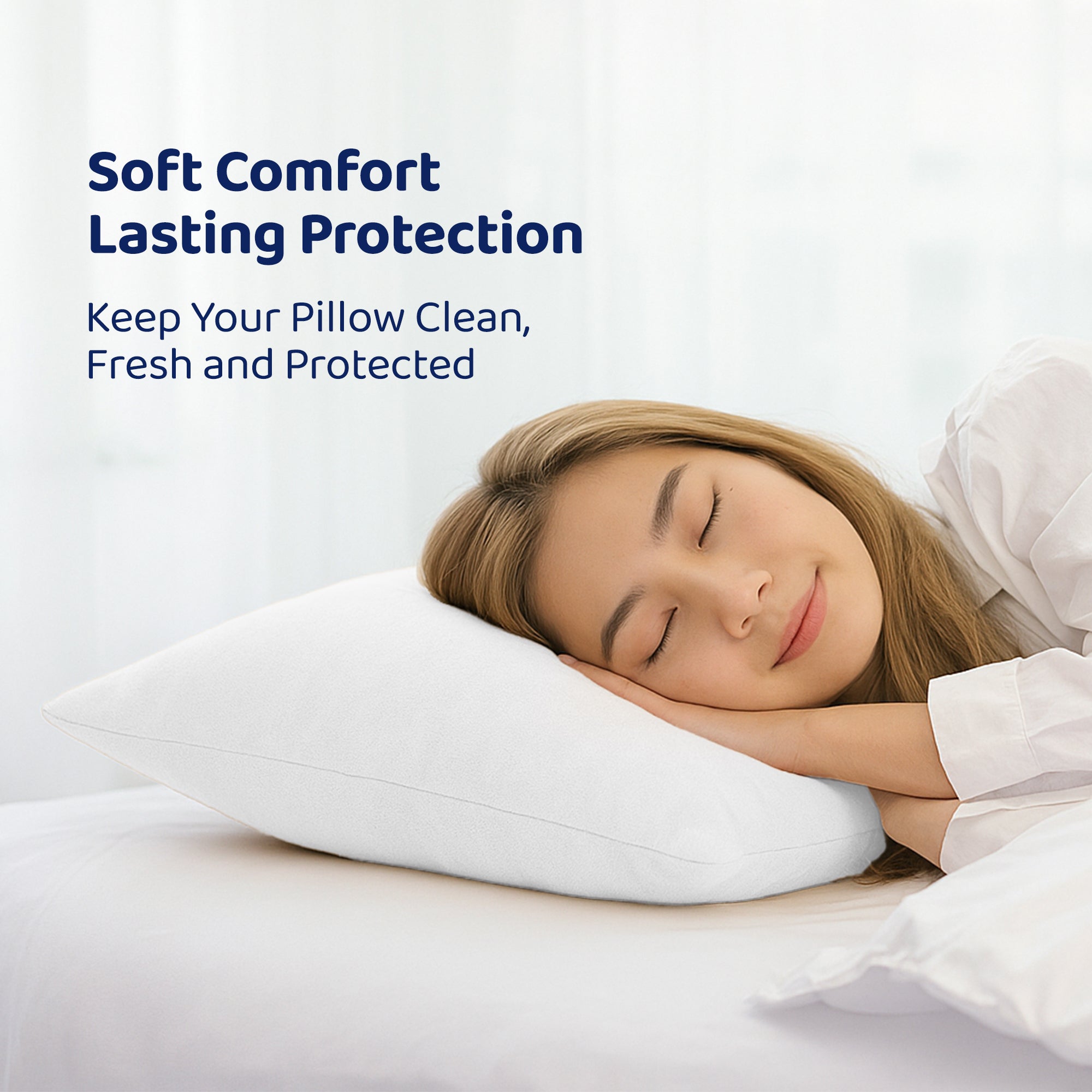 Terry Pillow Protector Cover with Zipper – White Set of 4 | GADDA CO