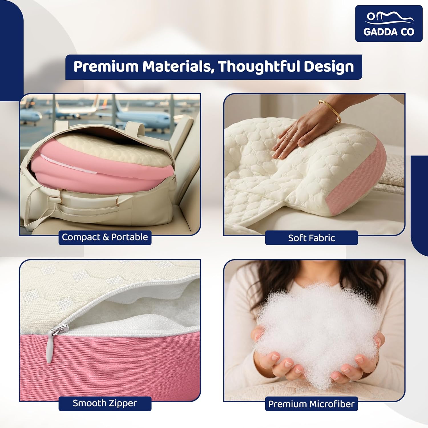 H-Shape Pregnancy Pillow — Pink | Back, Belly & Leg Support | Gadda Co
