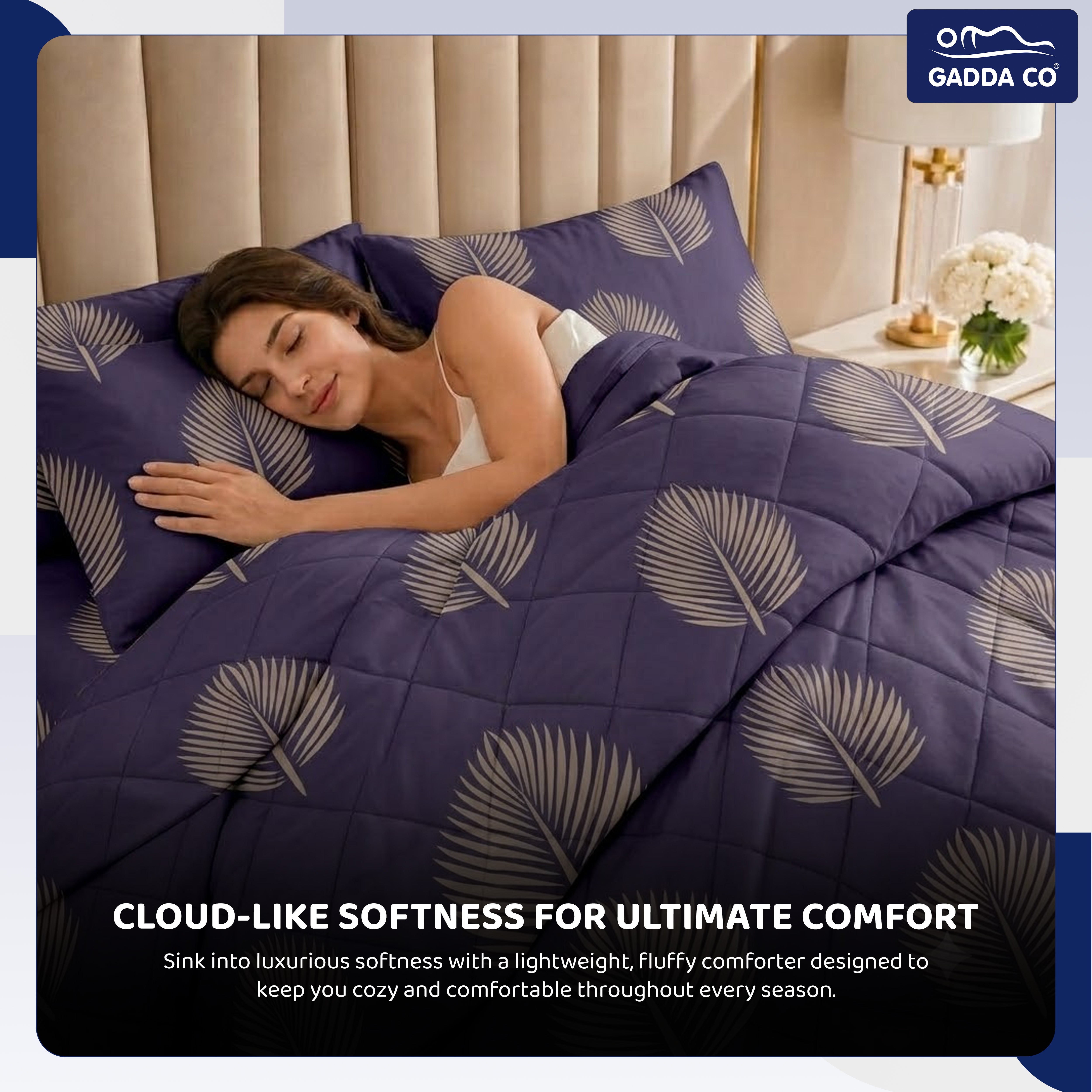Reversible AC & Winter Glace Cotton Comforter | Premium 220 GSM, 300 TC Ultra Soft Microfiber Comforter/Blanket/Quilt/Duvets for Double & King Bed | All Season | Size - 100 x 90 Inch | Plum