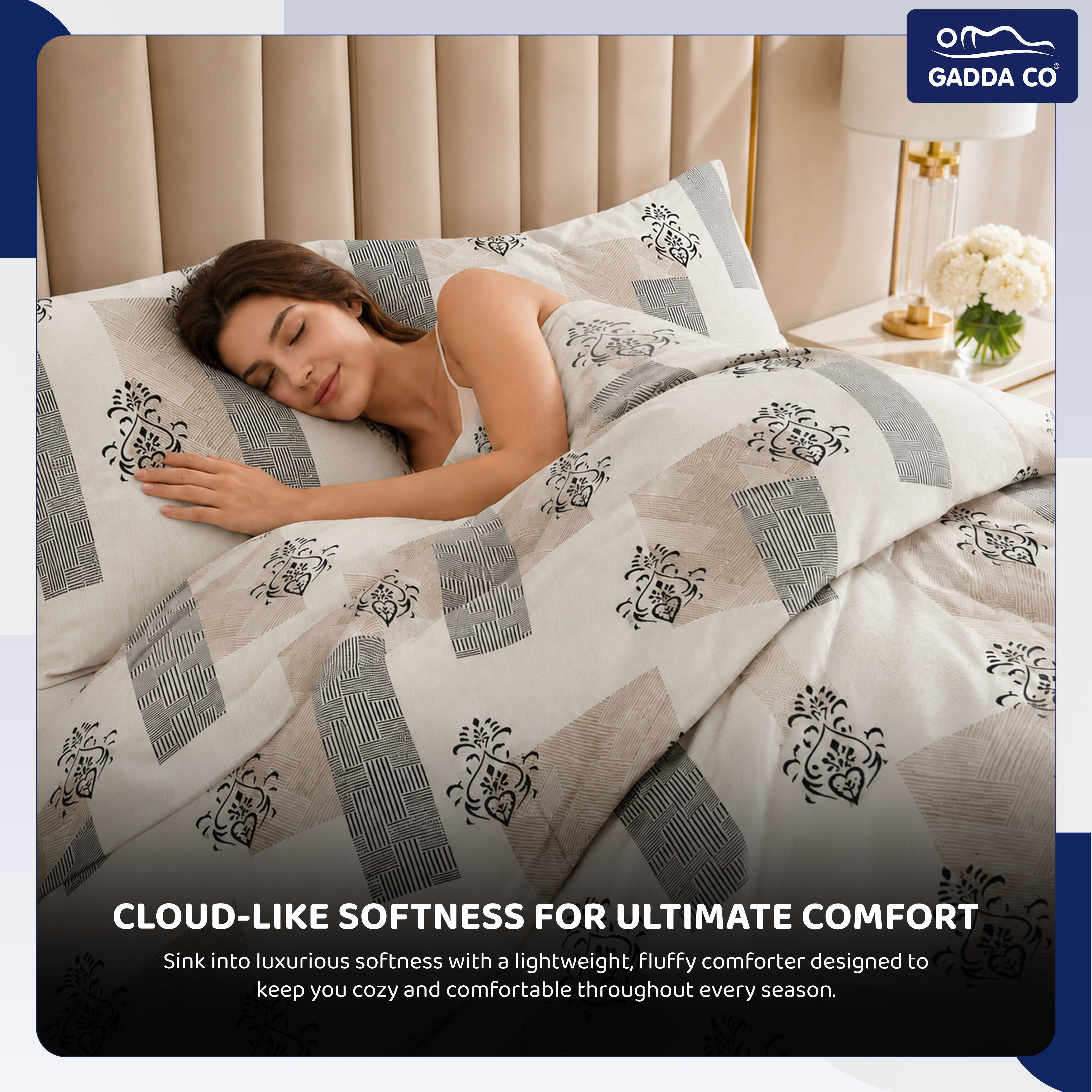 Reversible AC & Winter Glace Cotton Comforter | Premium 220 GSM, 300 TC Ultra Soft Microfiber Comforter/Blanket/Quilt/Duvets for Double Bed | All Season| King Size -100 x 90 Inch | Off White