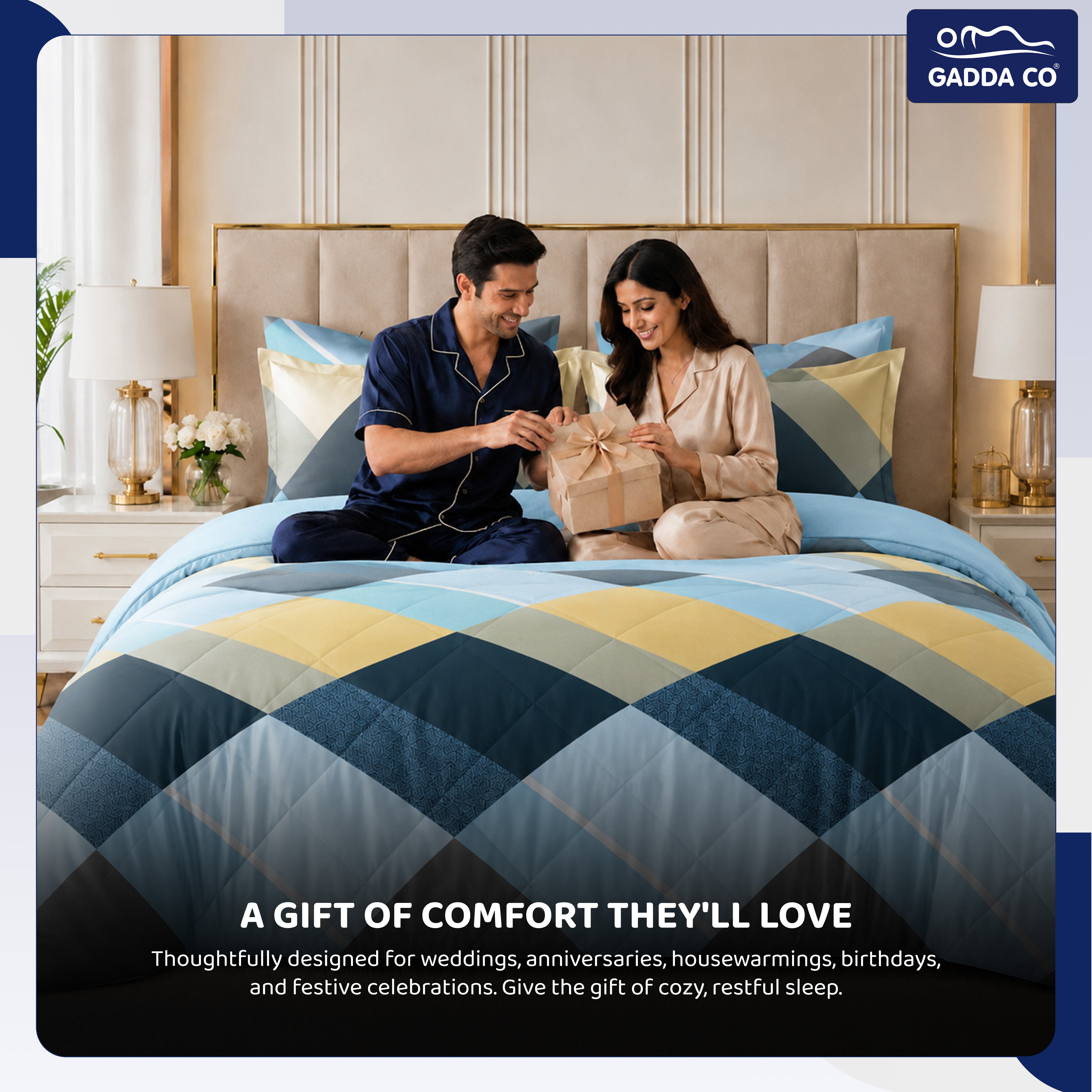 Reversible AC & Winter Glace Cotton Comforter | Premium 220 GSM, 300 TC Ultra Soft Microfiber Comforter/Blanket/Quilt/Duvets for Double Bed | All Season| King Size - 100 x 90 Inch | Sea Blue