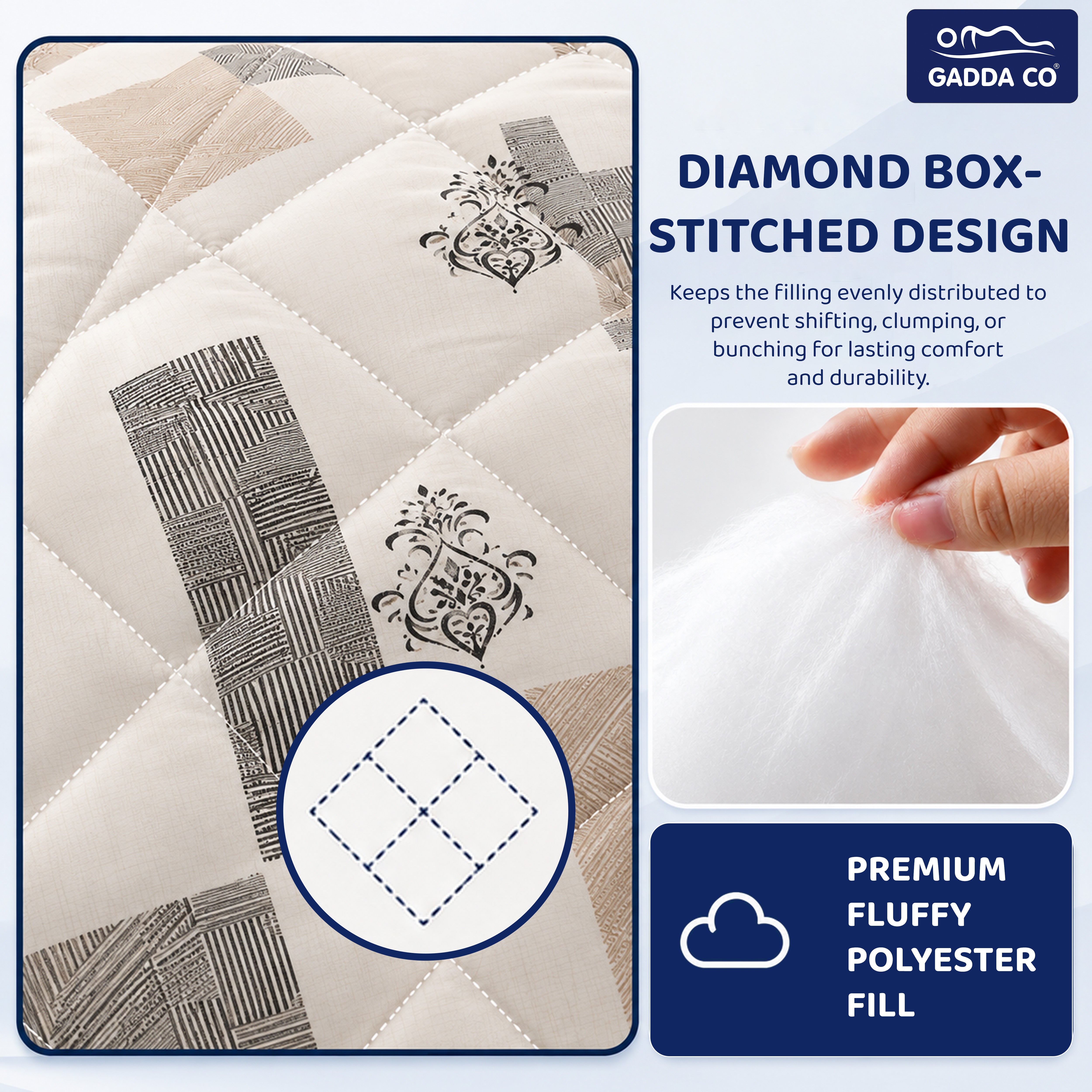 Reversible AC & Winter Glace Cotton Comforter | Premium 220 GSM, 300 TC Ultra Soft Microfiber Comforter/Blanket/Quilt/Duvets for Double Bed | All Season| King Size -100 x 90 Inch | Off White