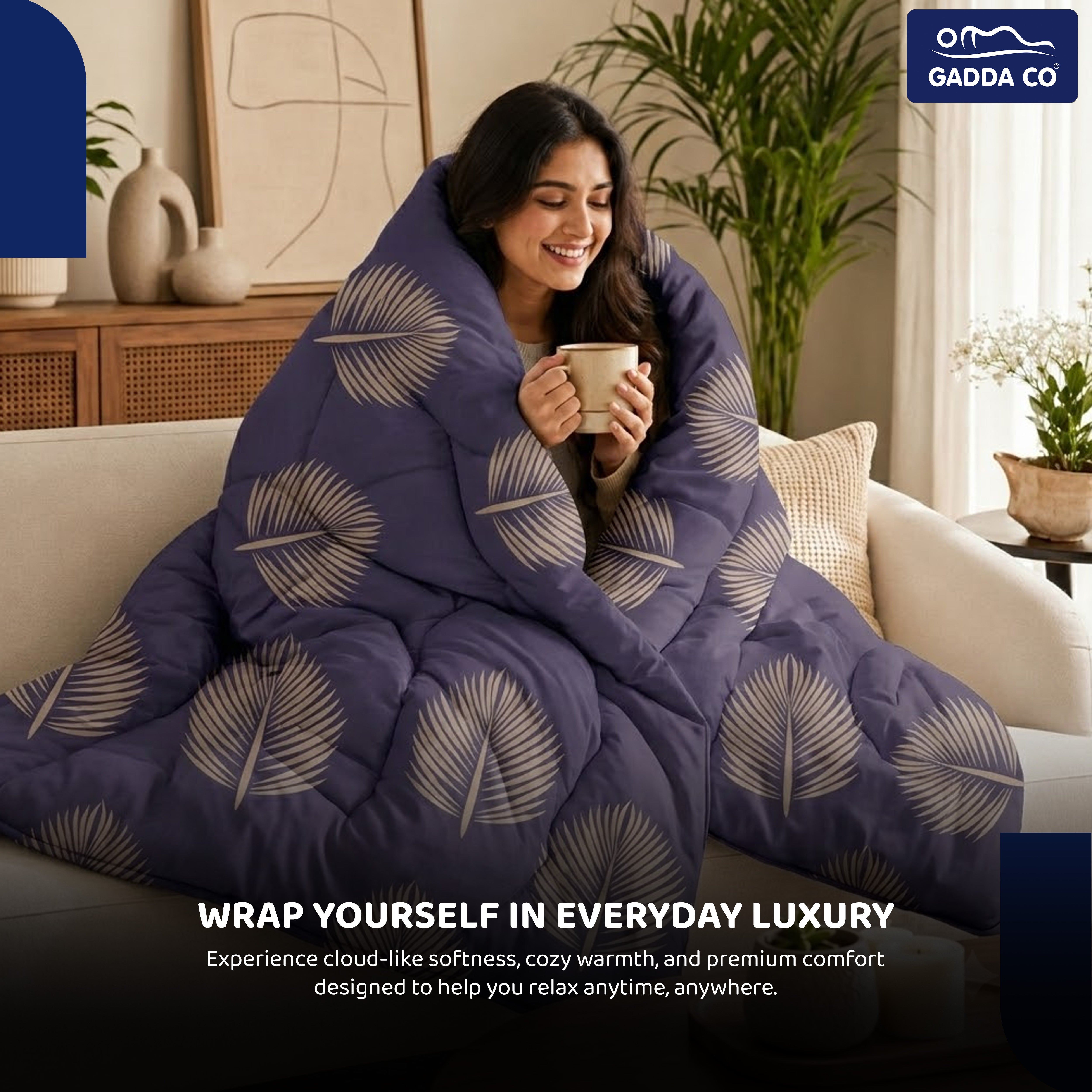 Reversible AC & Winter Glace Cotton Comforter | Premium 220 GSM, 300 TC Ultra Soft Microfiber Comforter/Blanket/Quilt/Duvets for Double & King Bed | All Season | Size - 100 x 90 Inch | Plum
