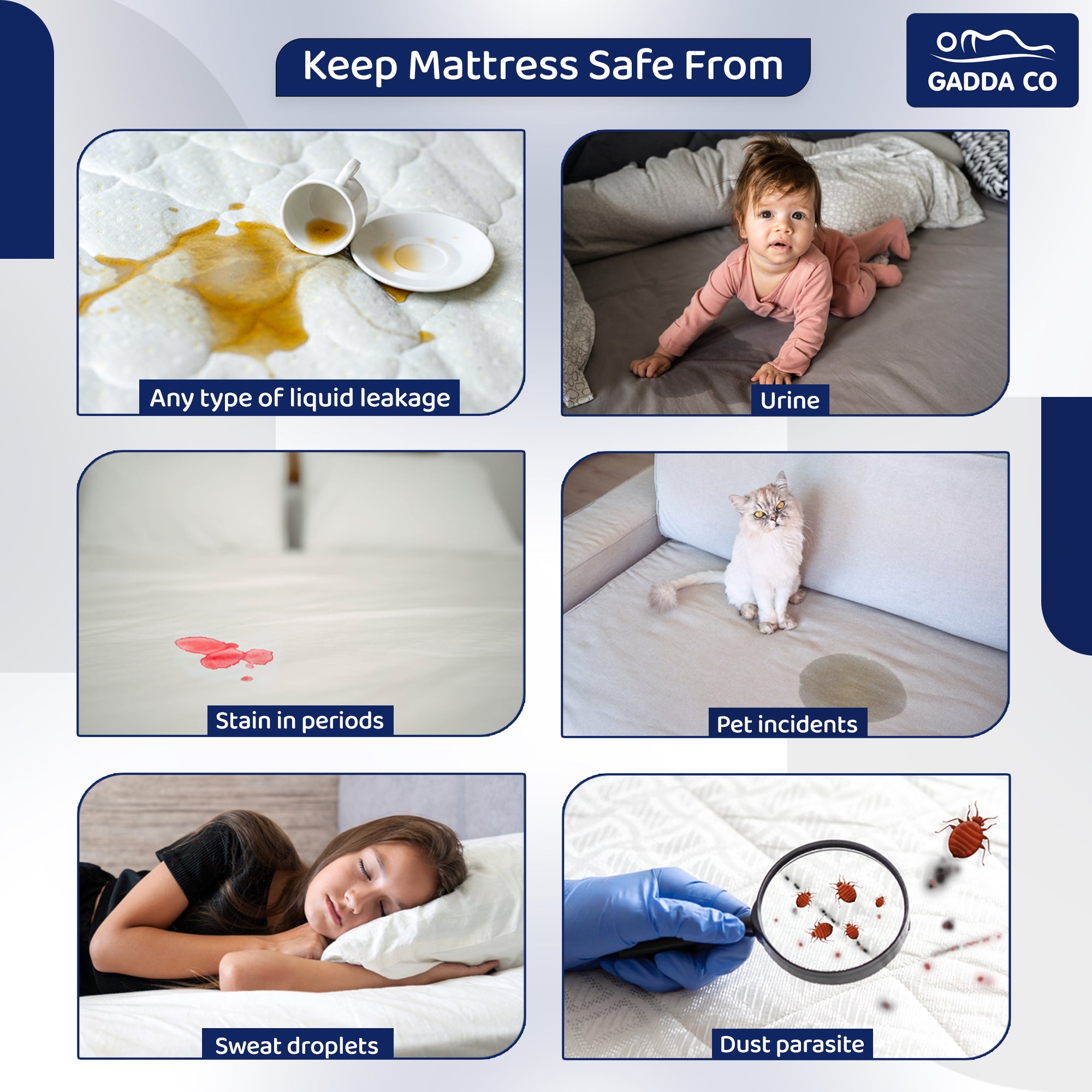 Bamboo Feel Waterproof Mattress Protector Double Bed 78x72 – Coffee | GADDA CO