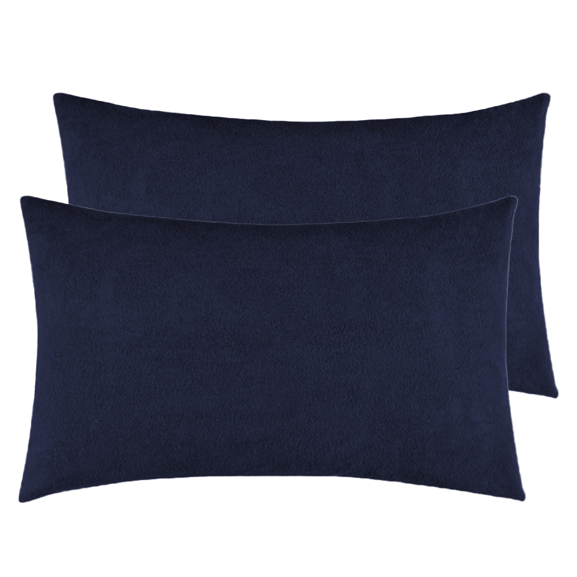Terry Pillow Protector Cover with Zipper – Dark Blue Set of 2 | GADDA CO