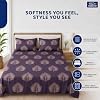 GADDA CO 300 TC Cotton Feel Premium Glace Cotton Flat Printed King Size(270 x 250 cm)with 2 Matching Pillow Covers| Plum