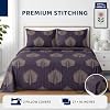 GADDA CO 300 TC Cotton Feel Premium Glace Cotton Flat Printed King Size(270 x 250 cm)with 2 Matching Pillow Covers| Plum