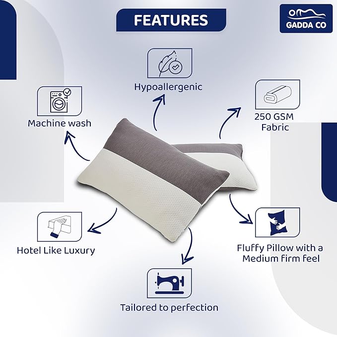GADDA CO. Ultra-Plush Hollow Fiber Sleeping Pillows (Set of 2)