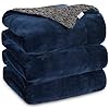 Super Soft Polyester Micromink Sherpa Blanket Dark Blue - 150 x 228 cm