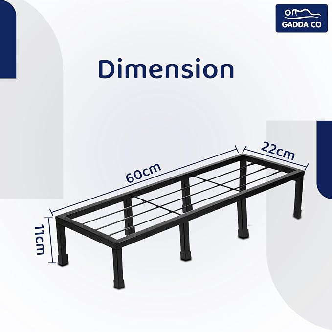 Gadda Co. Heavy-Duty Heavy-Duty Rectangular Iron Plant Stand (Pack of 4) | 60 x 22 x 11 cm