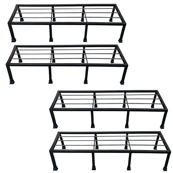 Gadda Co. Heavy-Duty Heavy-Duty Rectangular Iron Plant Stand (Pack of 4) | 60 x 22 x 11 cm