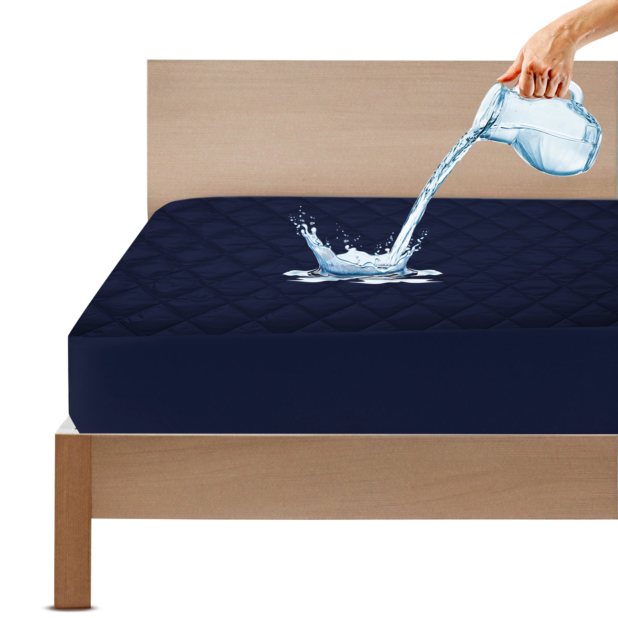 Waterproof Mattress Protector King Bed 72x72 – Dark Blue | GADDA CO