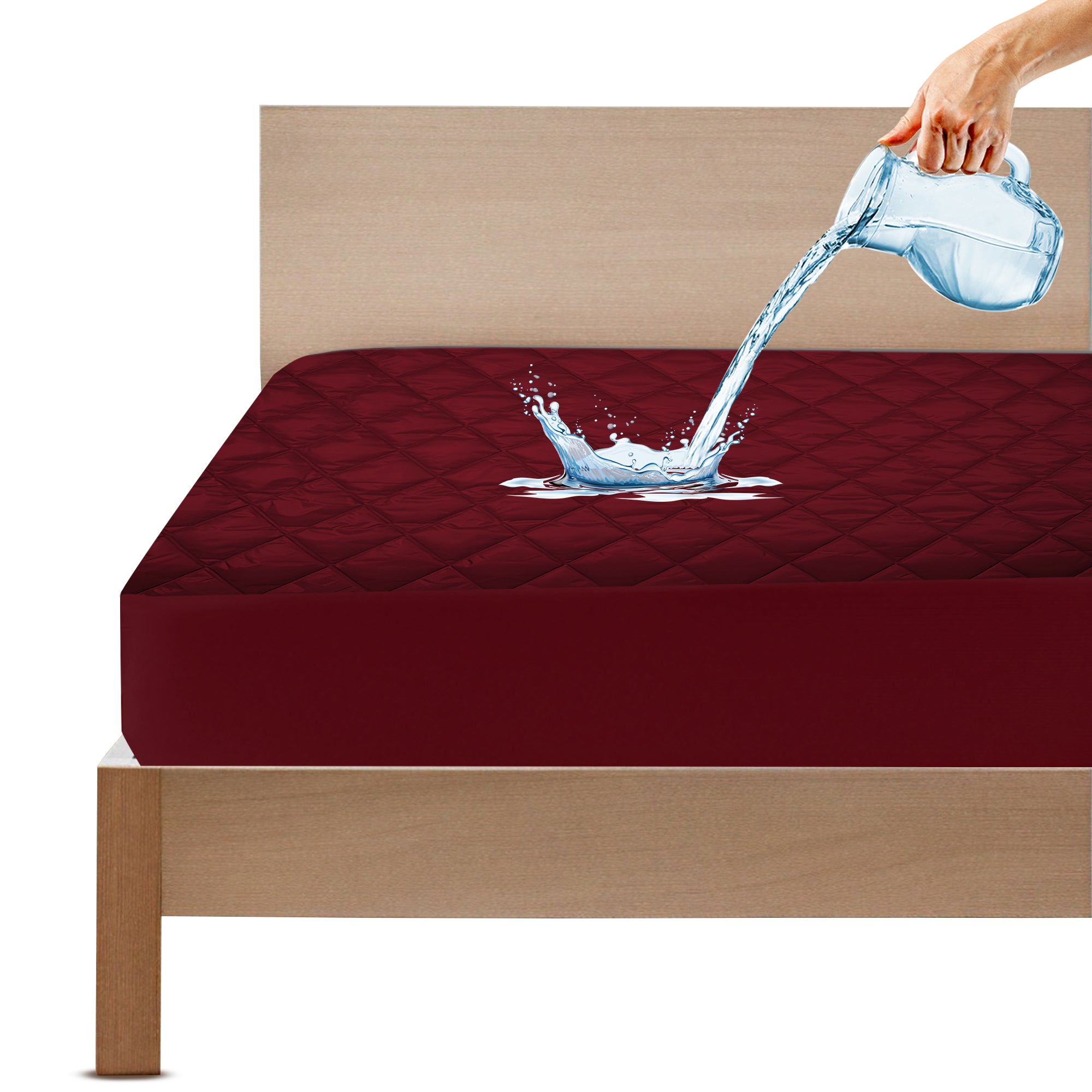 Waterproof Mattress Protector King Bed 72x72 – Maroon | GADDA CO
